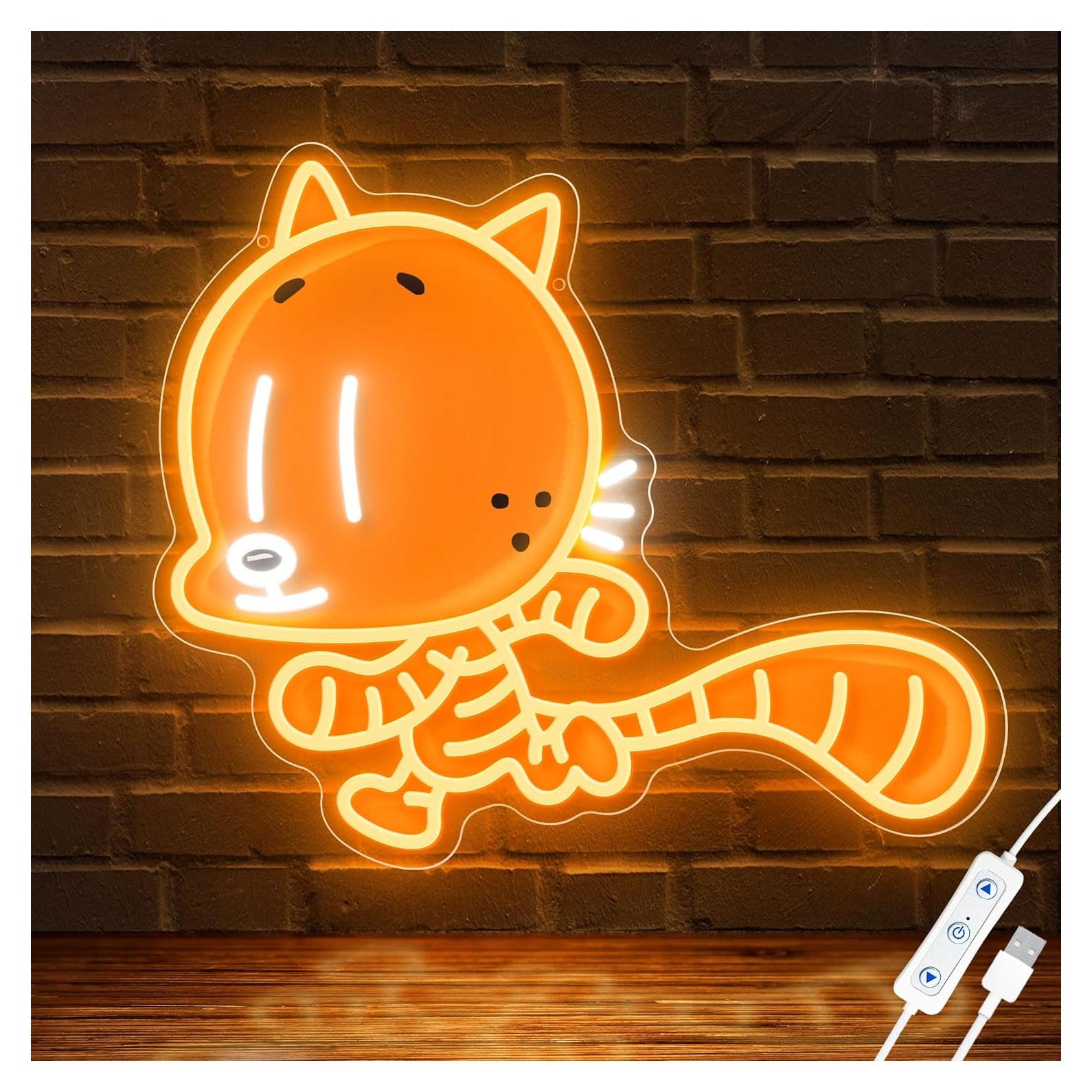 Officially Licensed Cat Kid UV Painted LED Neon Light – Inspired Wall Art, Vibrant Kids Room Decor, Superhero-Themed Night Light, Gift for Dog Man Book Fans (15 * 12.8")