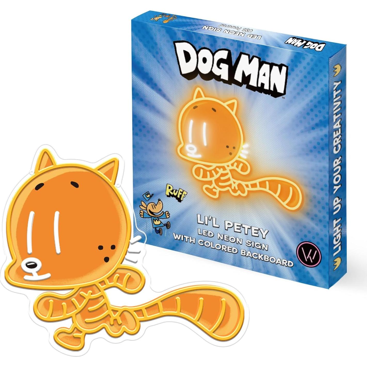 Officially Licensed Cat Kid UV Painted LED Neon Light – Inspired Wall Art, Vibrant Kids Room Decor, Superhero-Themed Night Light, Gift for Dog Man Book Fans (15 * 12.8")