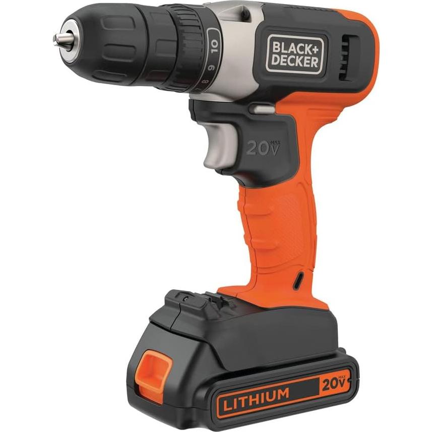 Taladro Inalámbrico BLACK+DECKER 20V MAX con Batería y Cargador