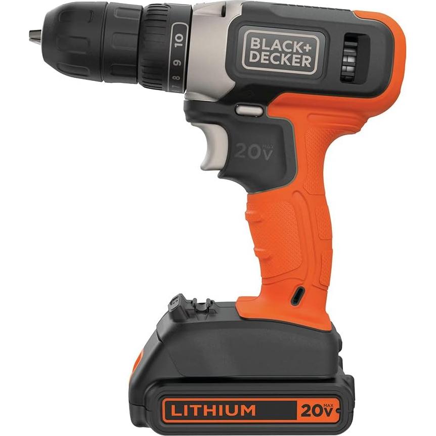 Taladro Inalámbrico BLACK+DECKER 20V MAX con Batería y Cargador