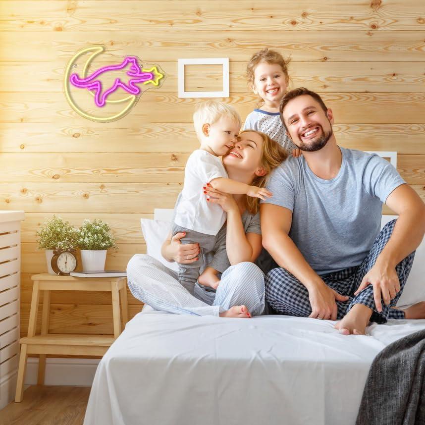 Cartel Neón Gato en la Luna NXYX 38.1x15.2cm Decoración