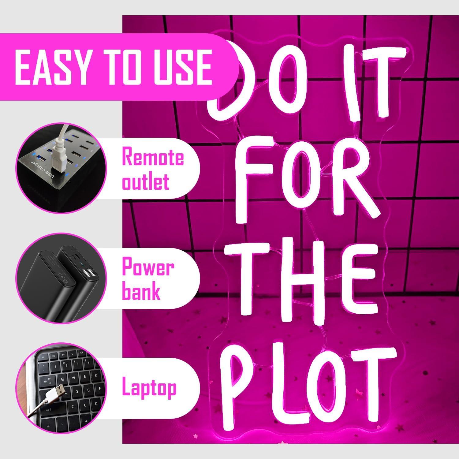 Letrero de Neón LED Rosa CinsYarn Regulable para Decoración