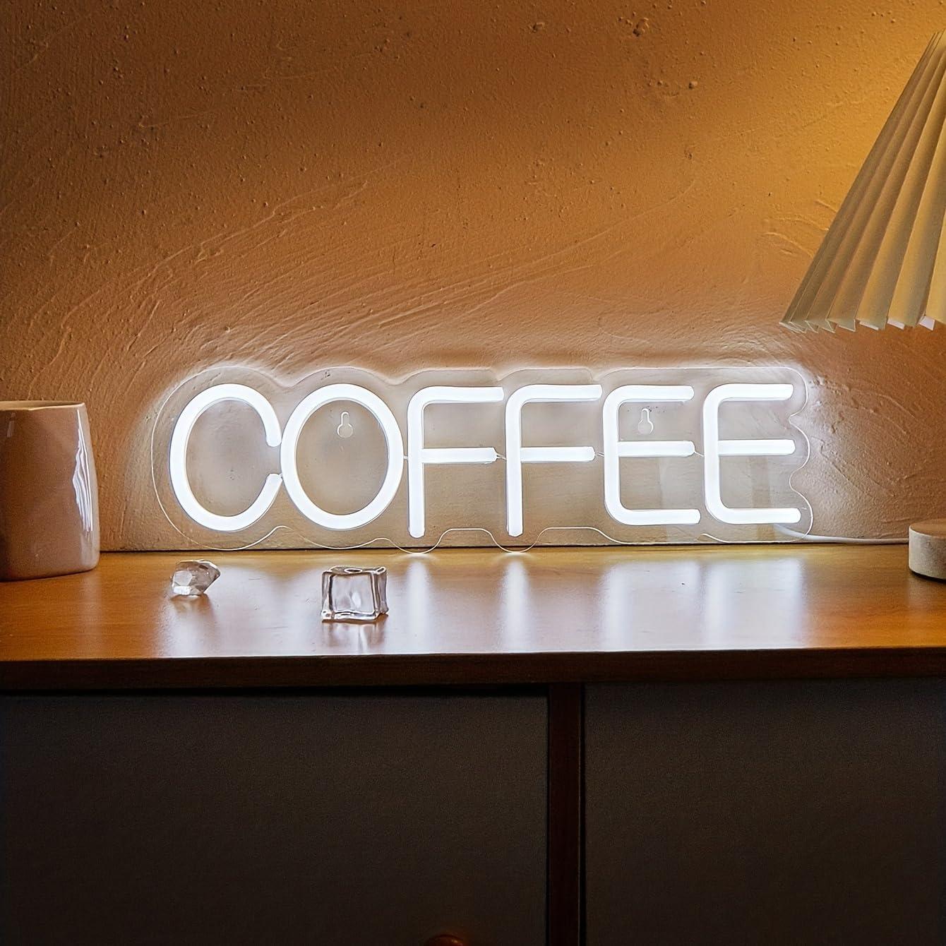 Letrero de Neón LED CAFÉ Cusgazy 37x11 cm USB Decoración