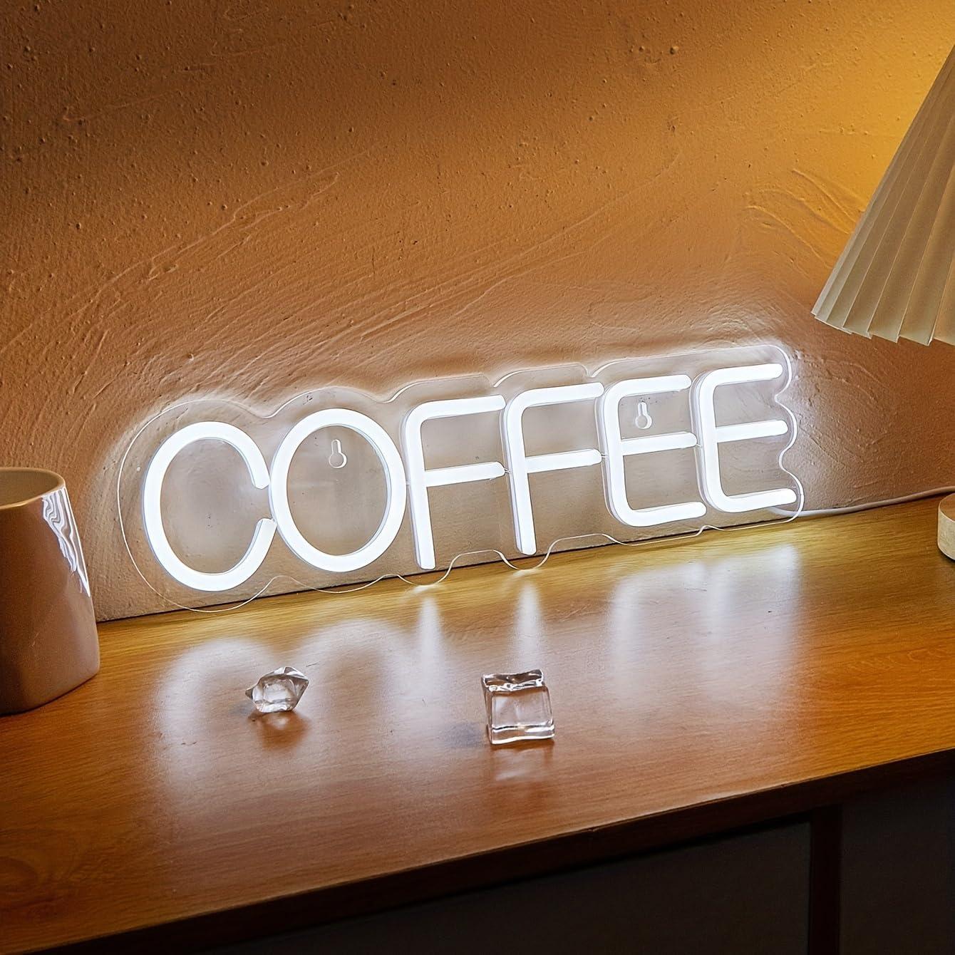 Letrero de Neón LED CAFÉ Cusgazy 37x11 cm USB Decoración
