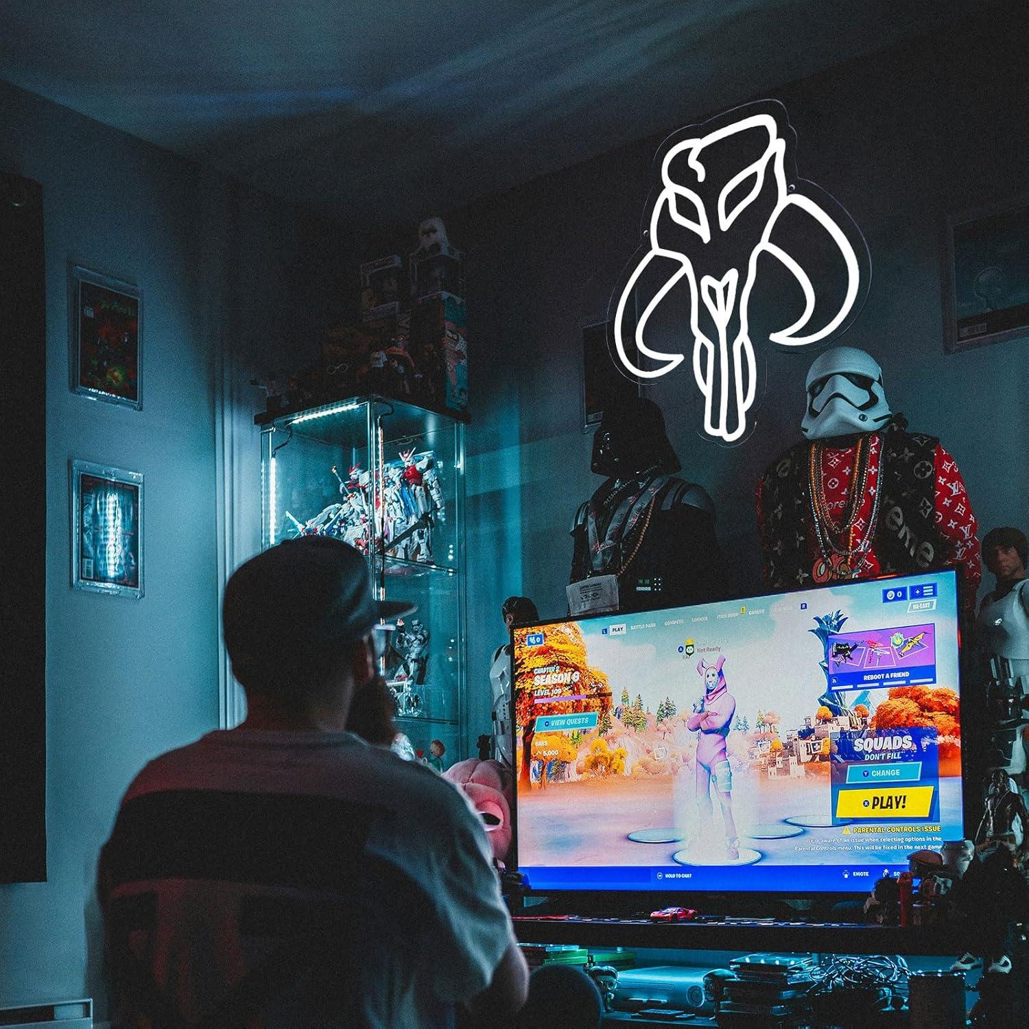 Letrero de Neón Calavera Blanca Pinlangdou 63.5x24.1cm