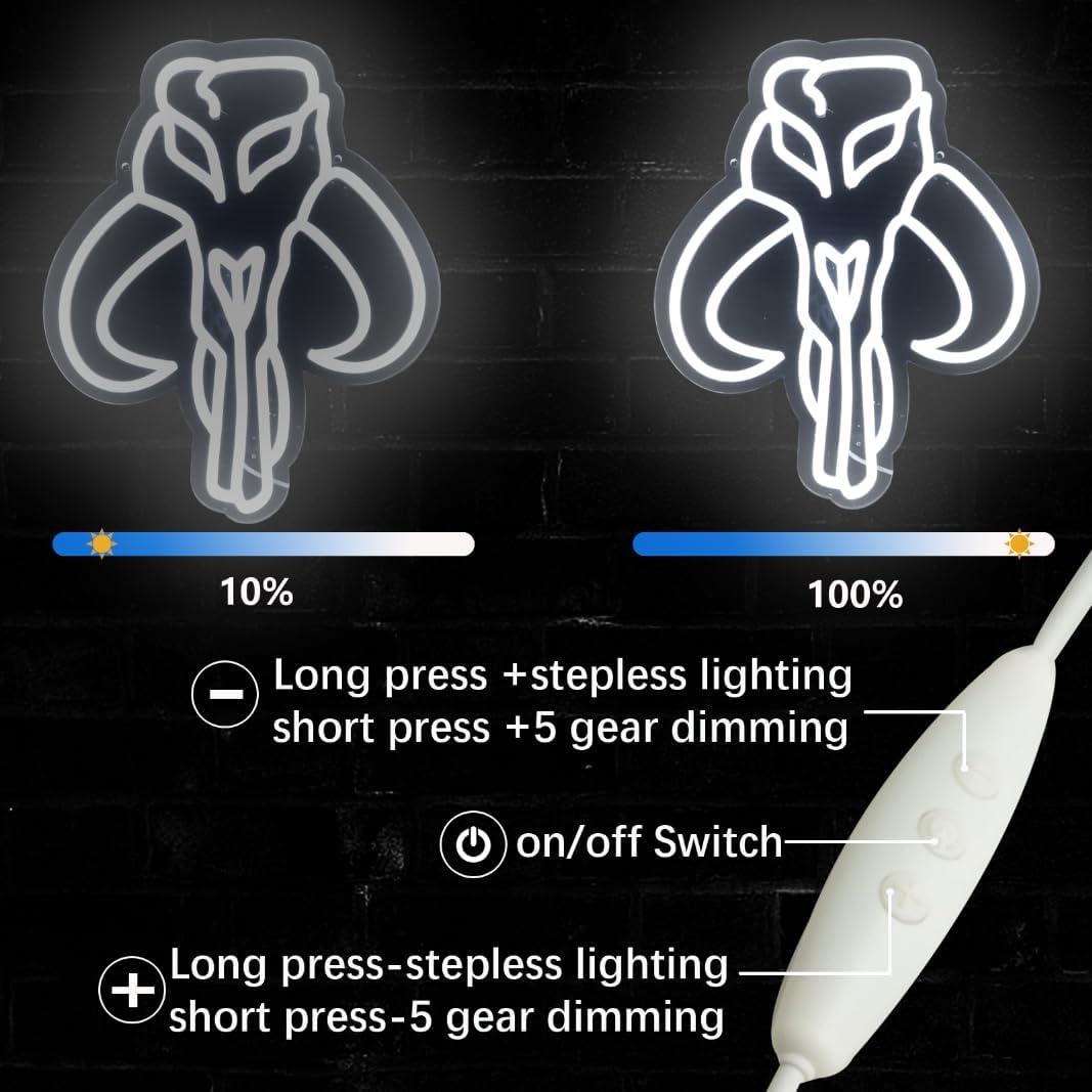 Letrero de Neón Calavera Blanca Pinlangdou 63.5x24.1cm