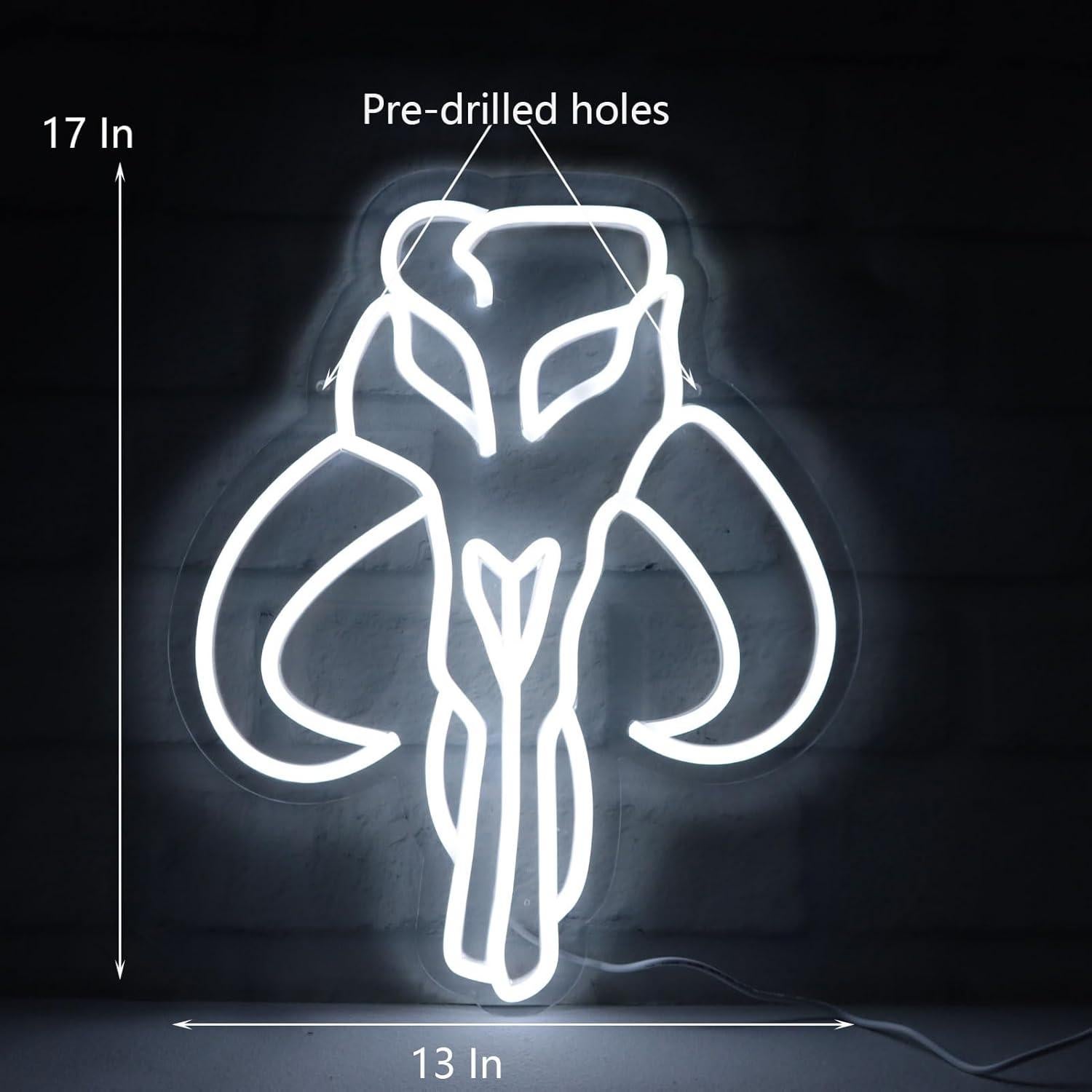 Letrero de Neón Calavera Blanca Pinlangdou 63.5x24.1cm