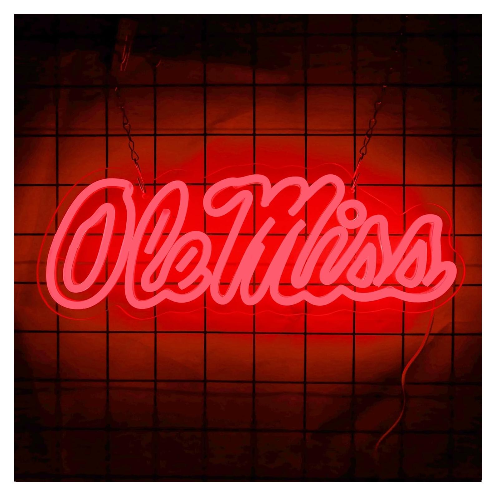 Letrero de neón LED Ole M decorativo 42.4x15.2 cm USB