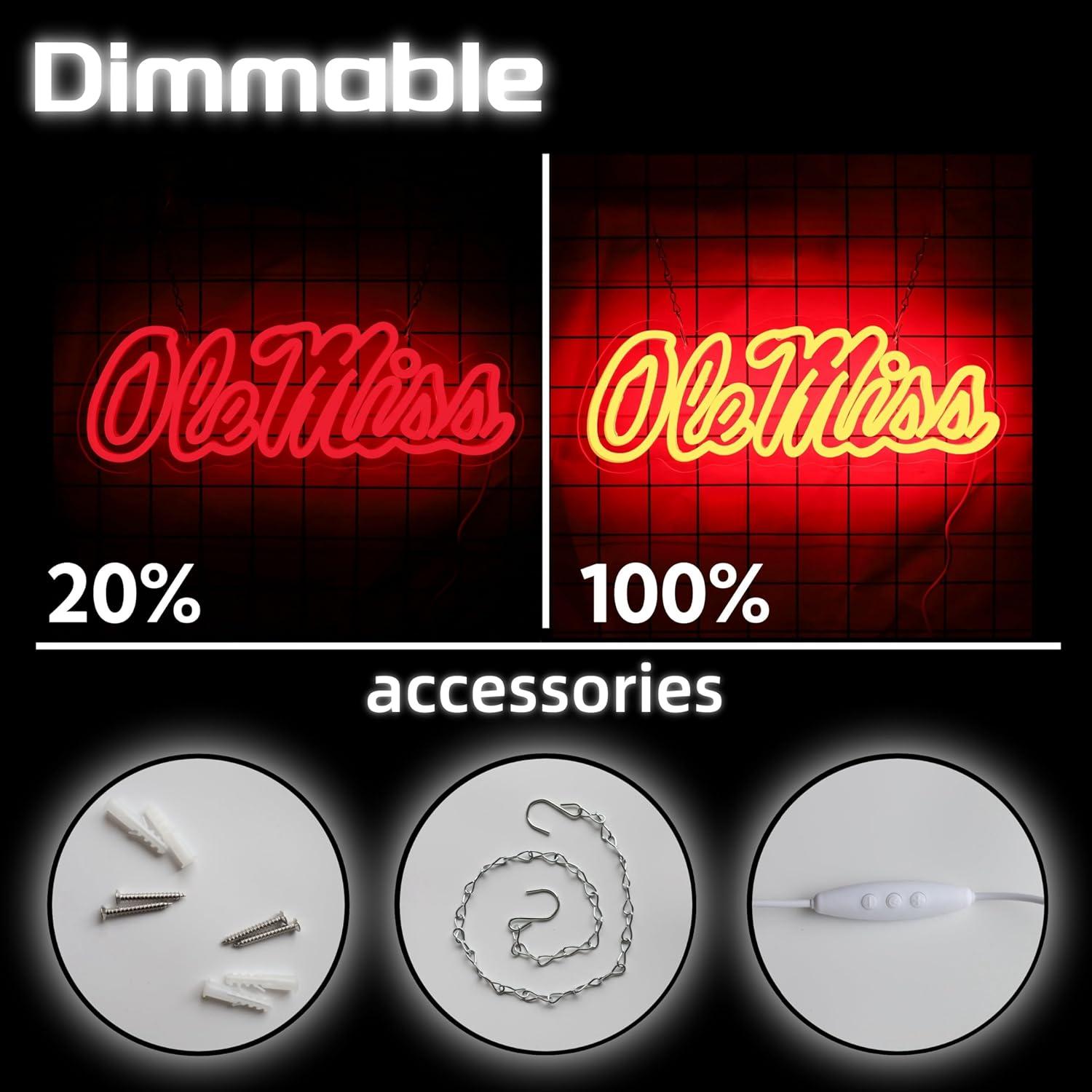 Letrero de neón LED Ole M decorativo 42.4x15.2 cm USB