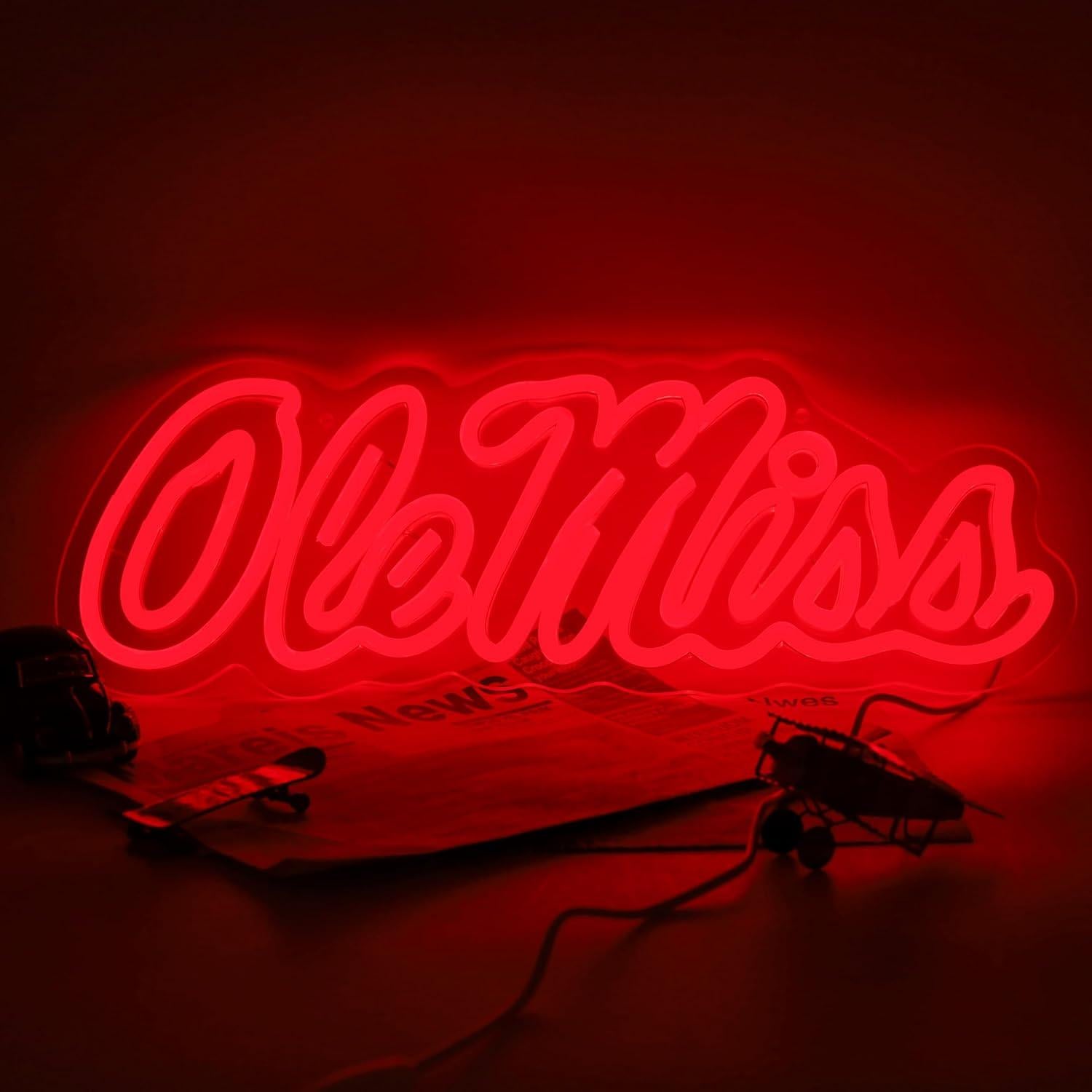 Letrero de neón LED Ole M decorativo 42.4x15.2 cm USB