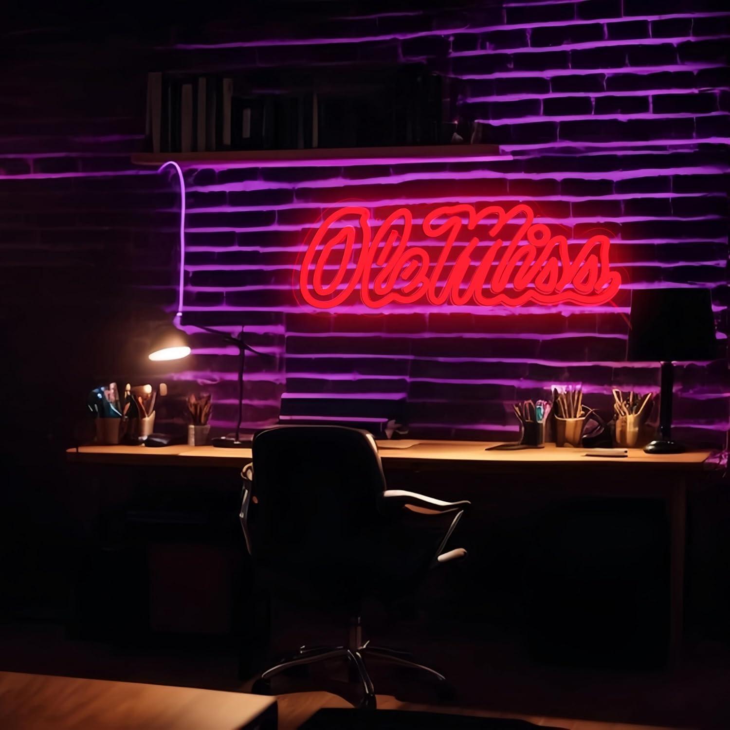 Letrero de neón LED Ole M decorativo 42.4x15.2 cm USB