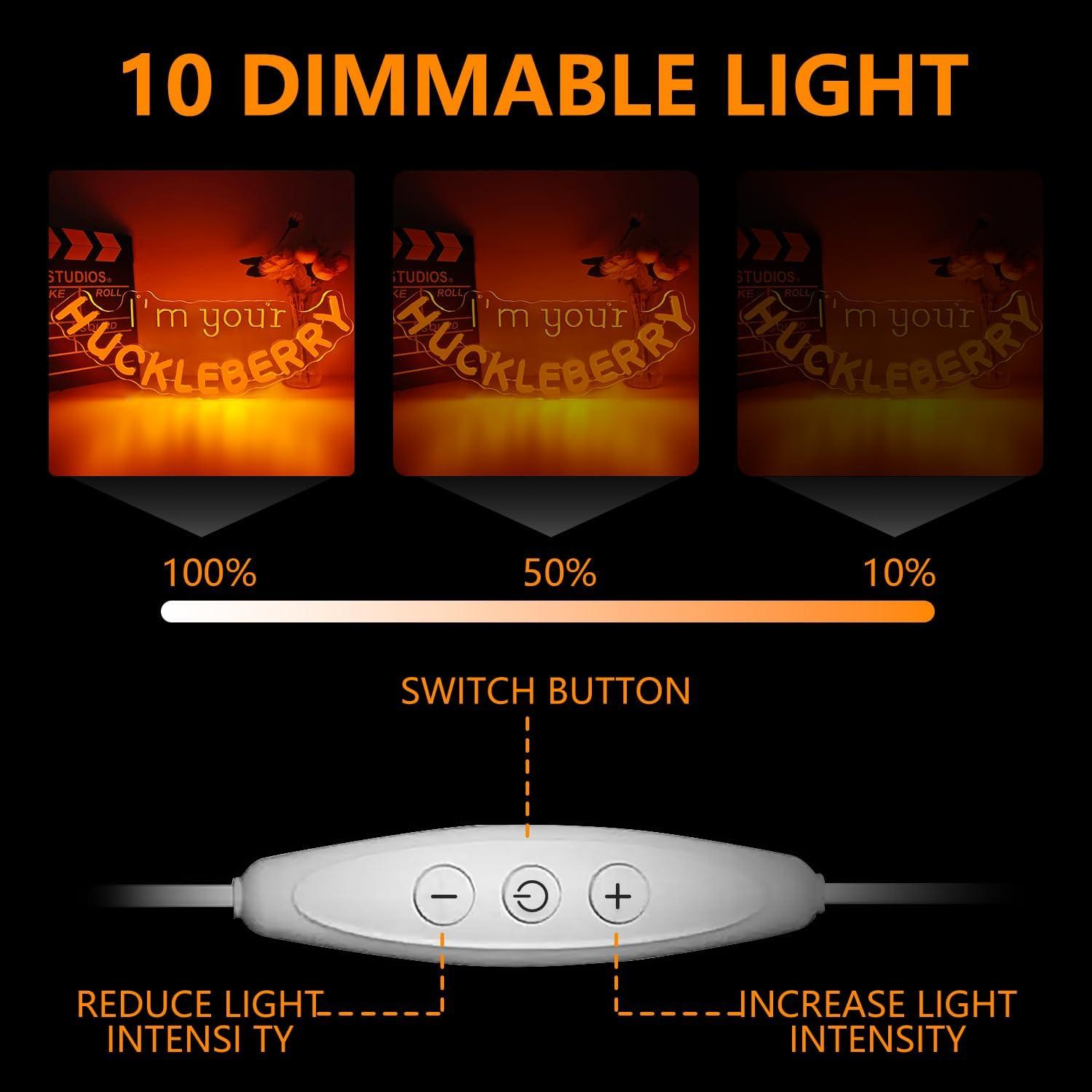 Letrero de Neón Dimmable Dpaint Cowboy 30x10 cm Naranja