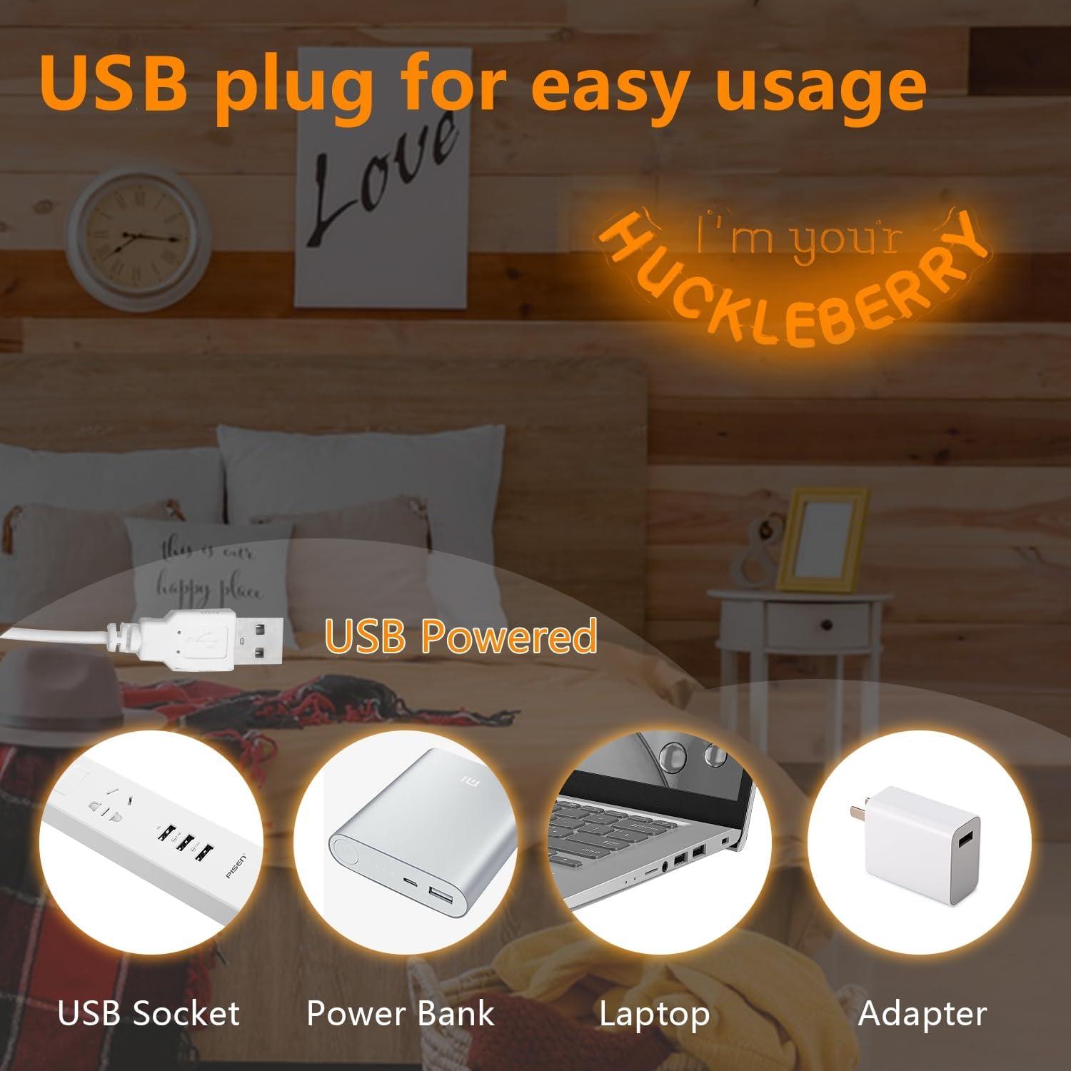 Letrero de Neón Dimmable Dpaint Cowboy 30x10 cm Naranja