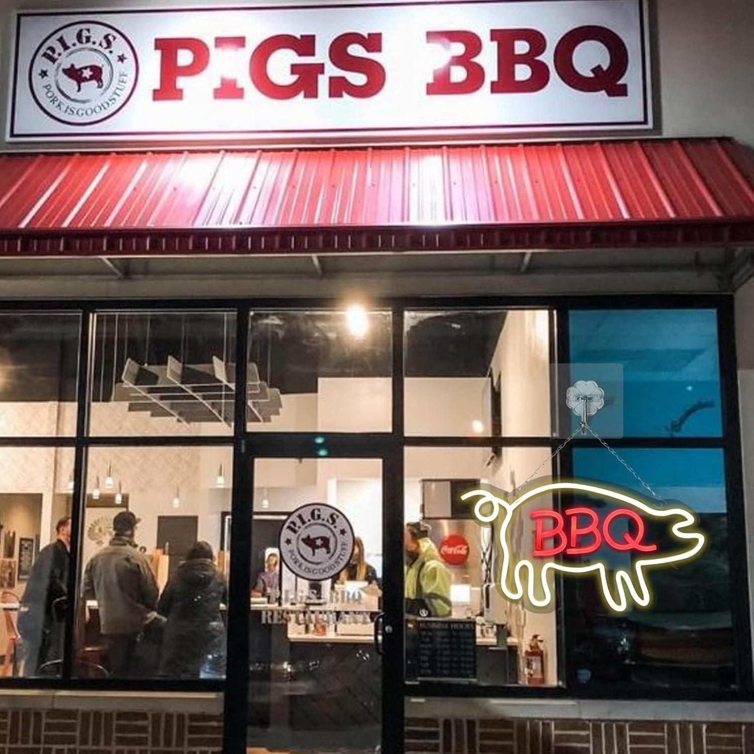 Señal de Neón BBQ JFLLamp 38x22cm LED Decorativa