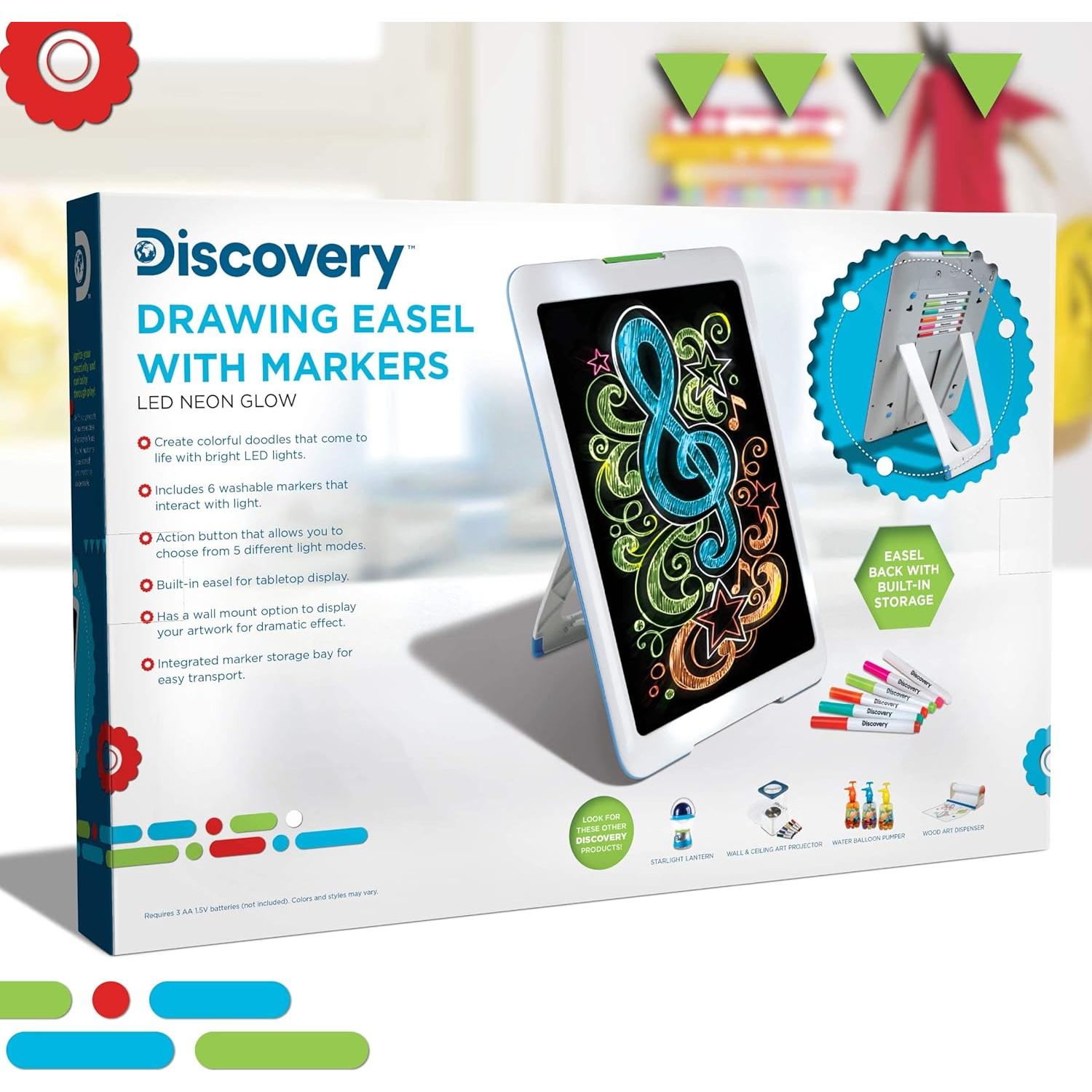 Caballete de Dibujo Discovery Kids Neon Glow 27.94x43.82cm