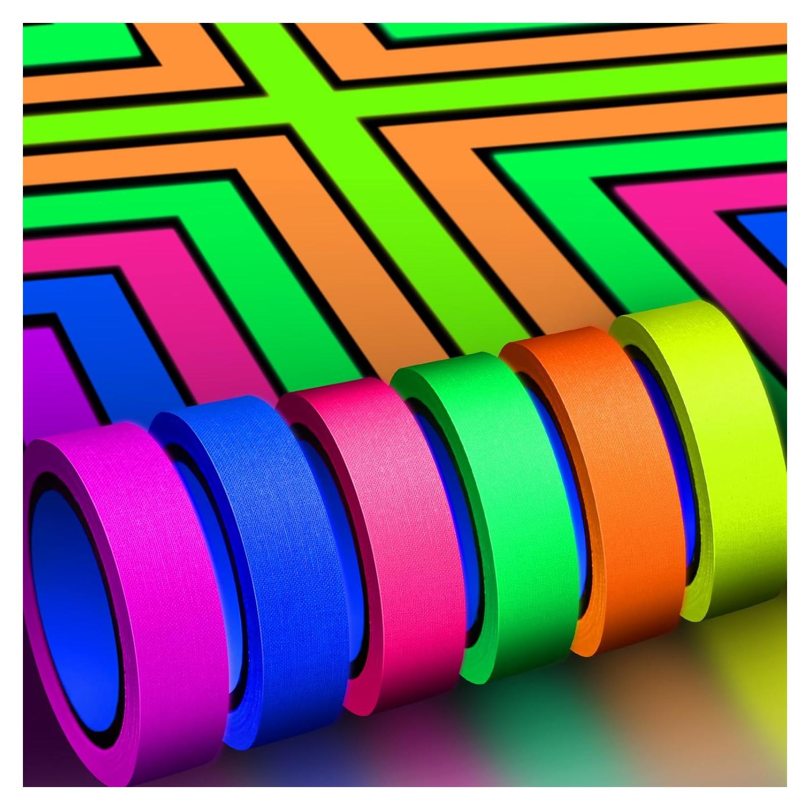 Cinta Gaffer Neón Whaline 6 Colores 15mm x 5m para Fiestas