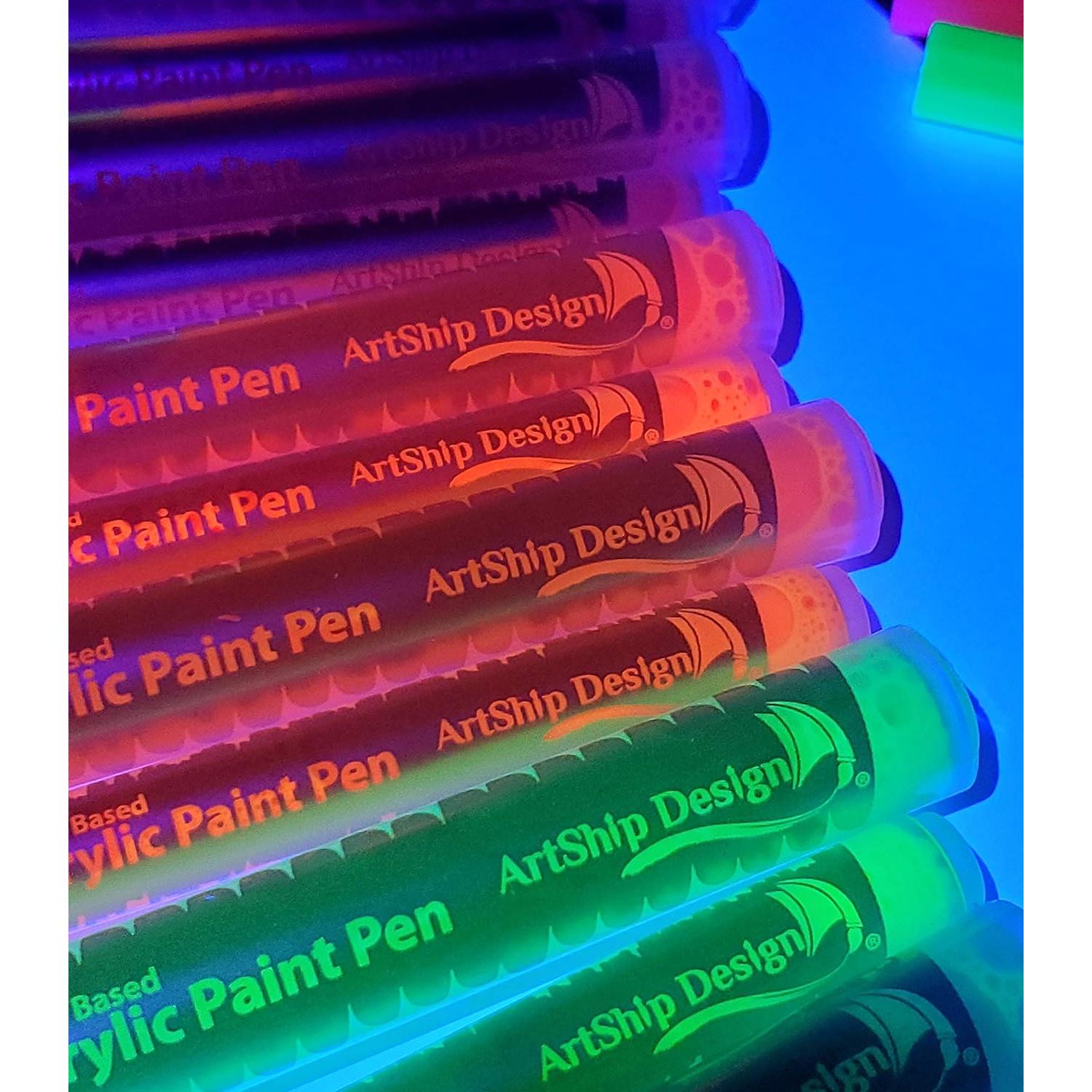 Paquete de 14 Marcadores Acrílicos Fluorescentes UV ArtShip