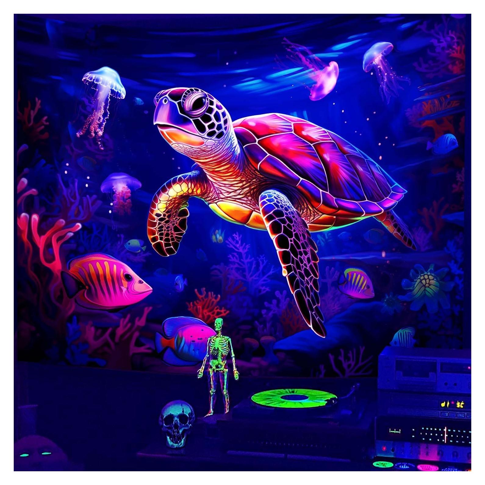 Tapiz de Pared QGHOT Tortuga Marina UV 229x180 cm