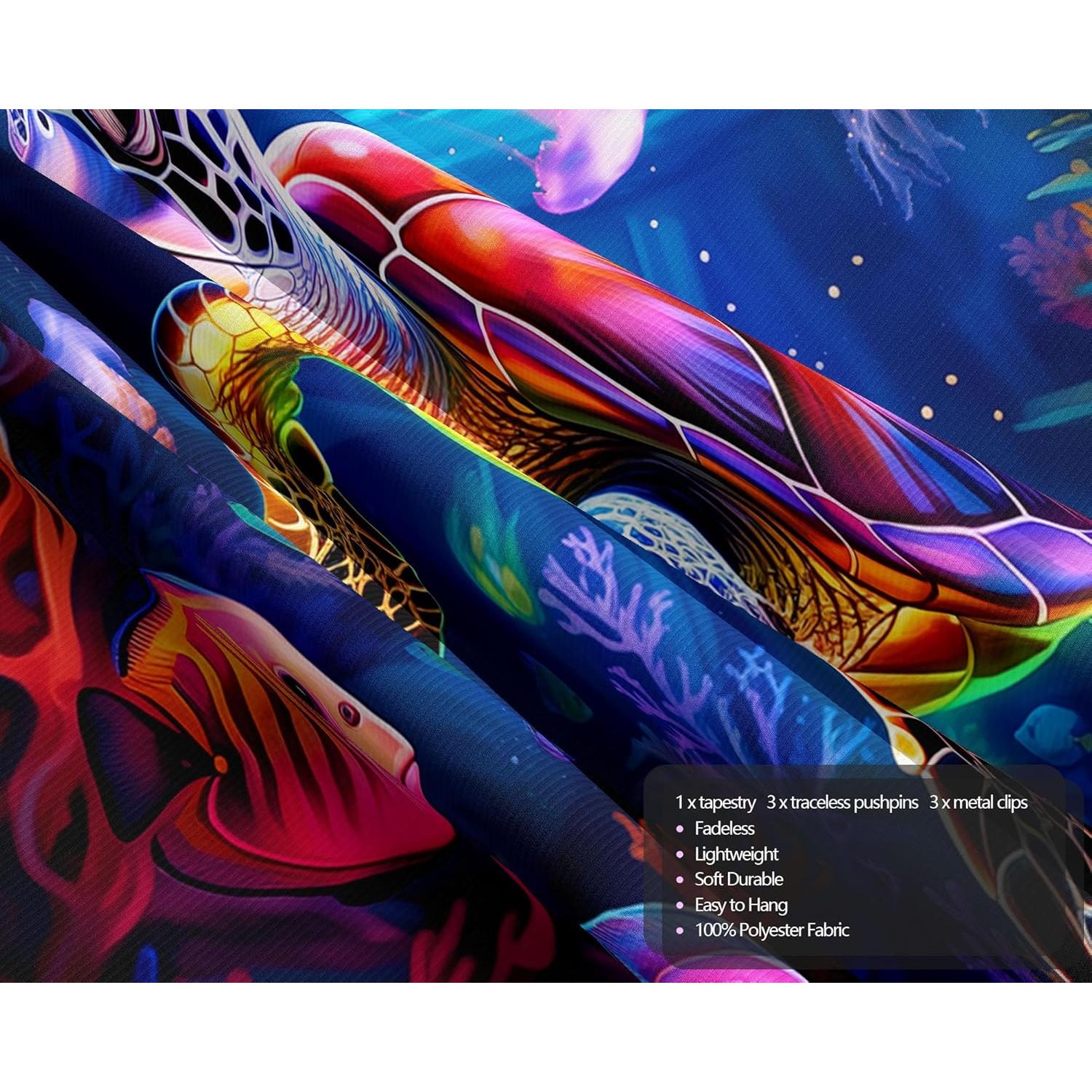 Tapiz de Pared QGHOT Tortuga Marina UV 229x180 cm