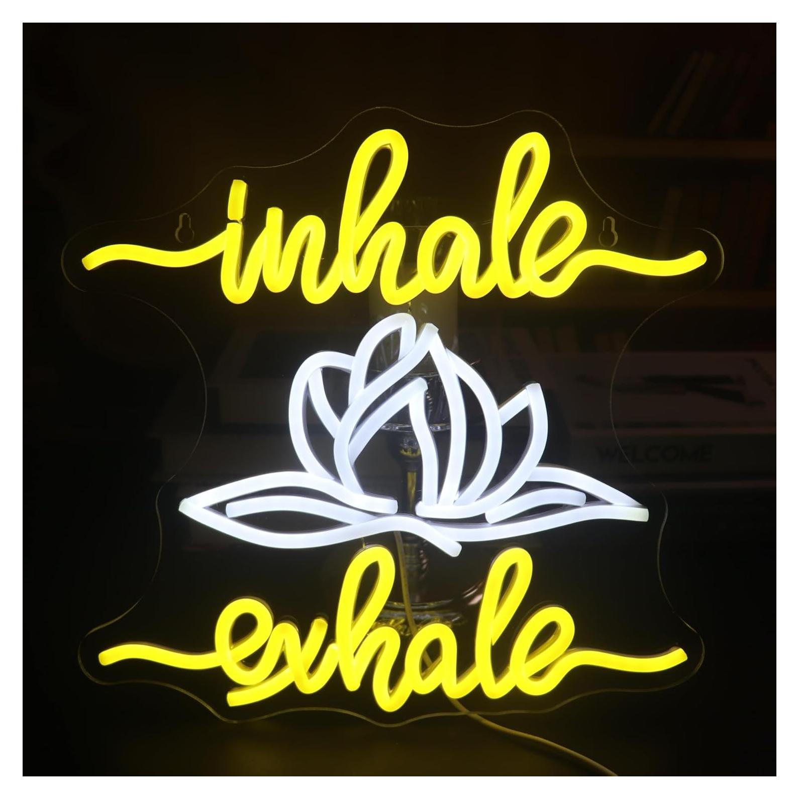 Letrero de Neón LED QiaoFei Inhala Exhala 35.5x28cm USB