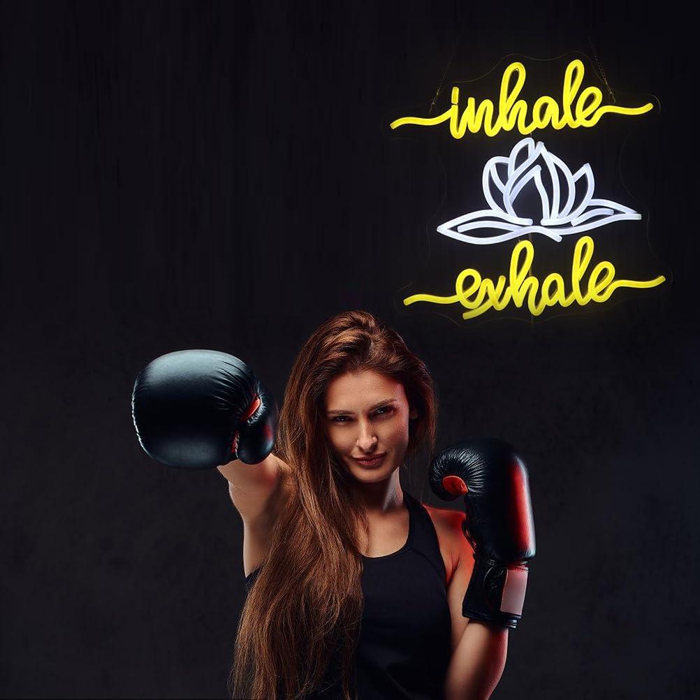 Letrero de Neón LED QiaoFei Inhala Exhala 35.5x28cm USB