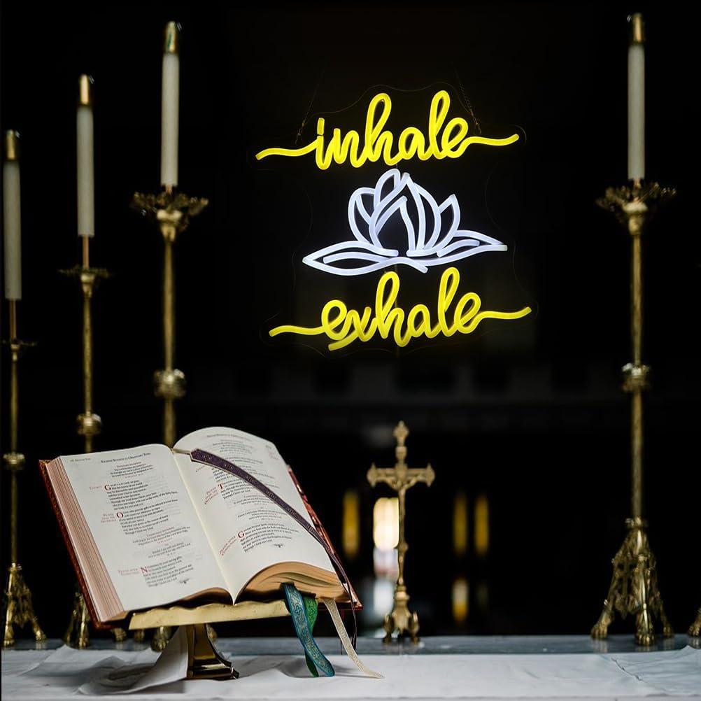 Letrero de Neón LED QiaoFei Inhala Exhala 35.5x28cm USB