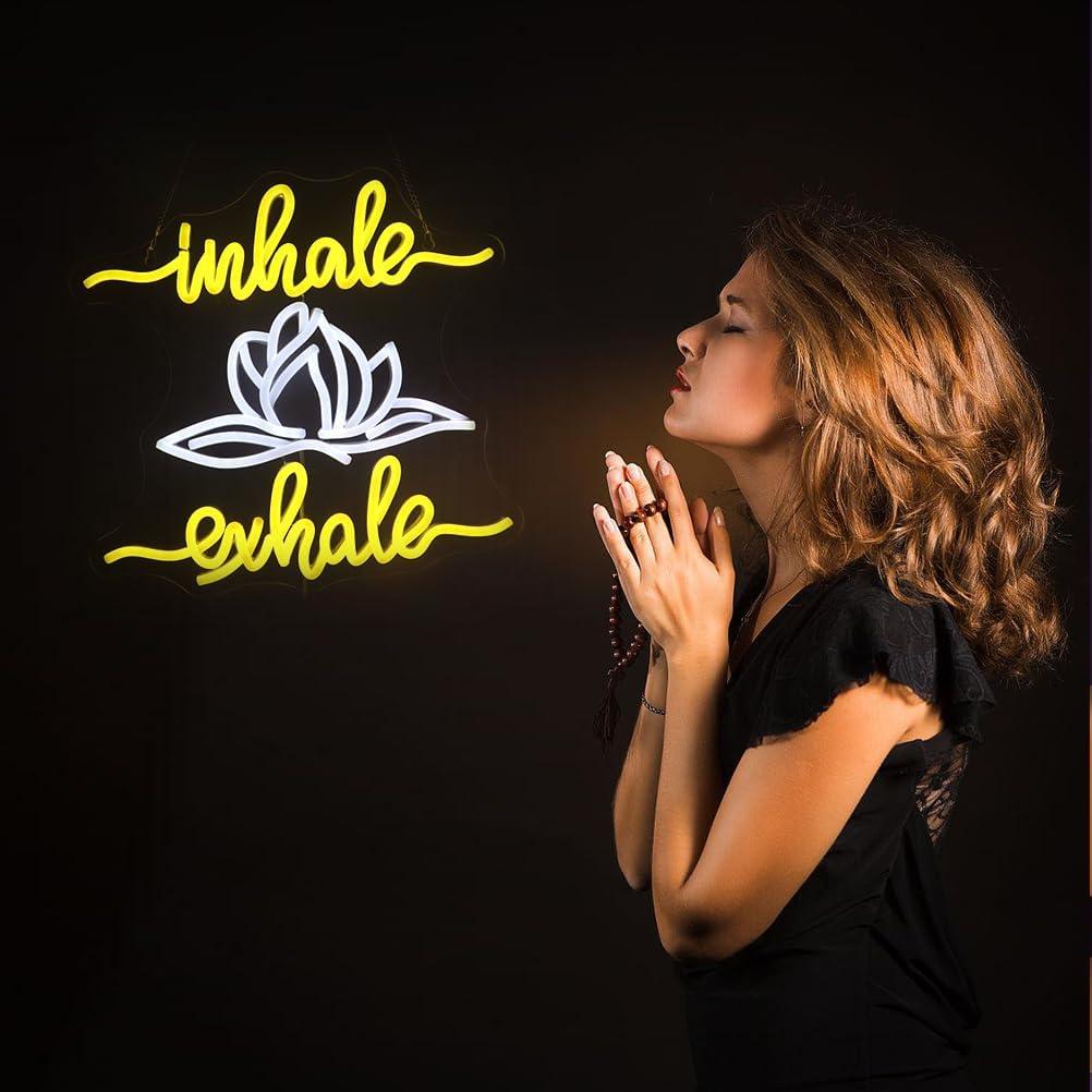 Letrero de Neón LED QiaoFei Inhala Exhala 35.5x28cm USB