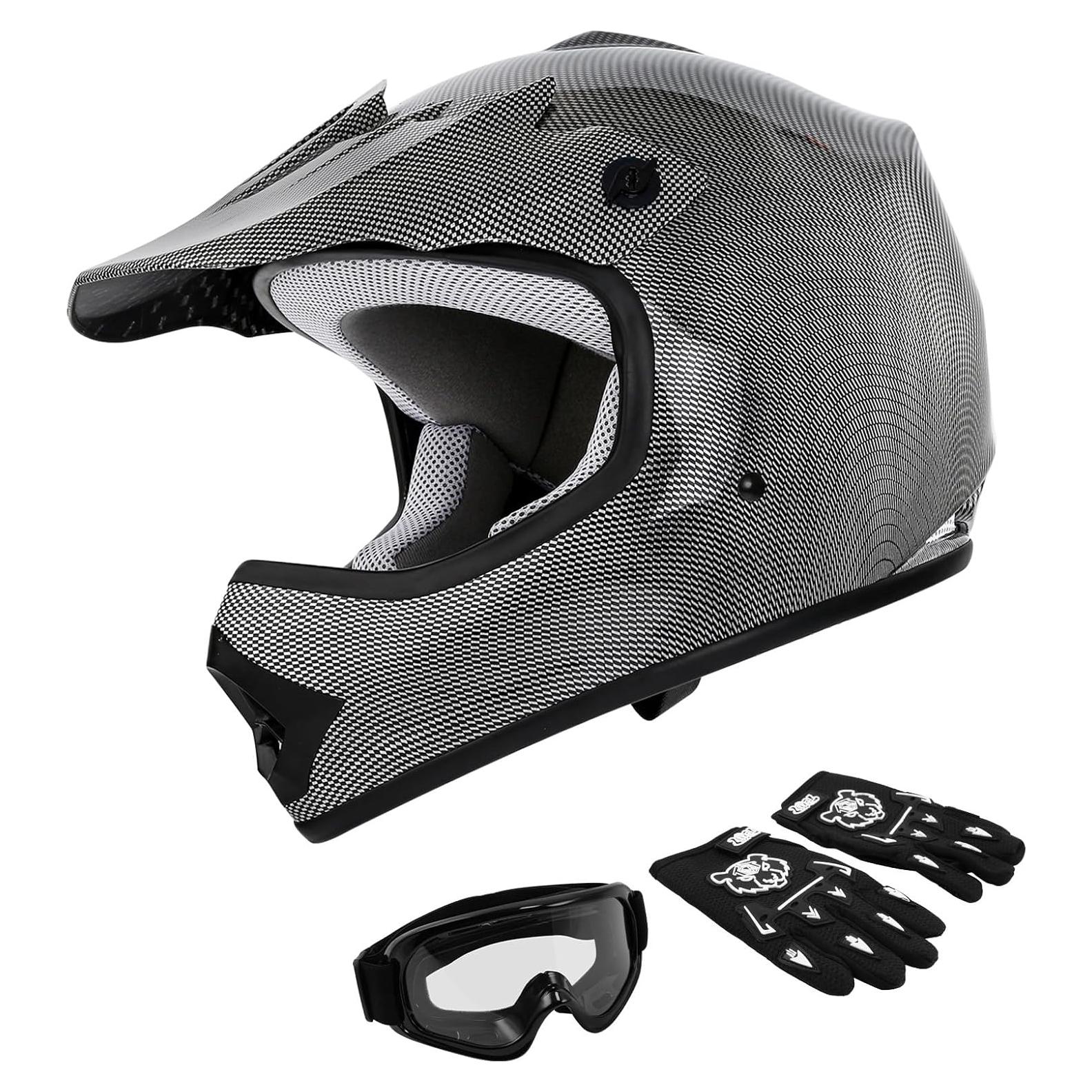 Casco Integral TCMT para Niños Motocross Azul 51-58 cm