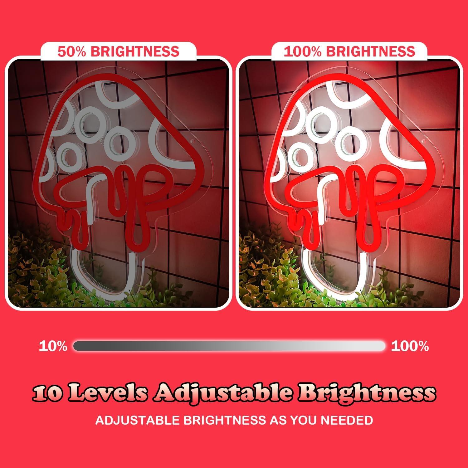 Luz de Neón Hongo Ajoyferris 30x26.2cm Regulable LED