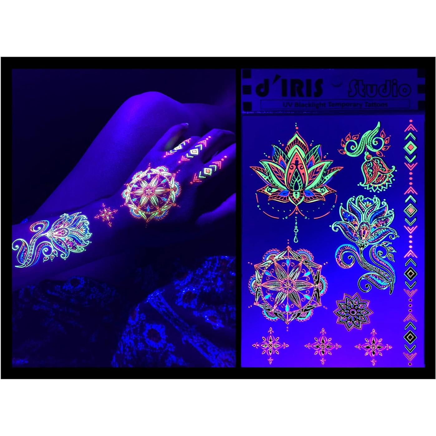 Tatuajes Temporales d'IRIS Studio Floral UV 18.3x13.2cm