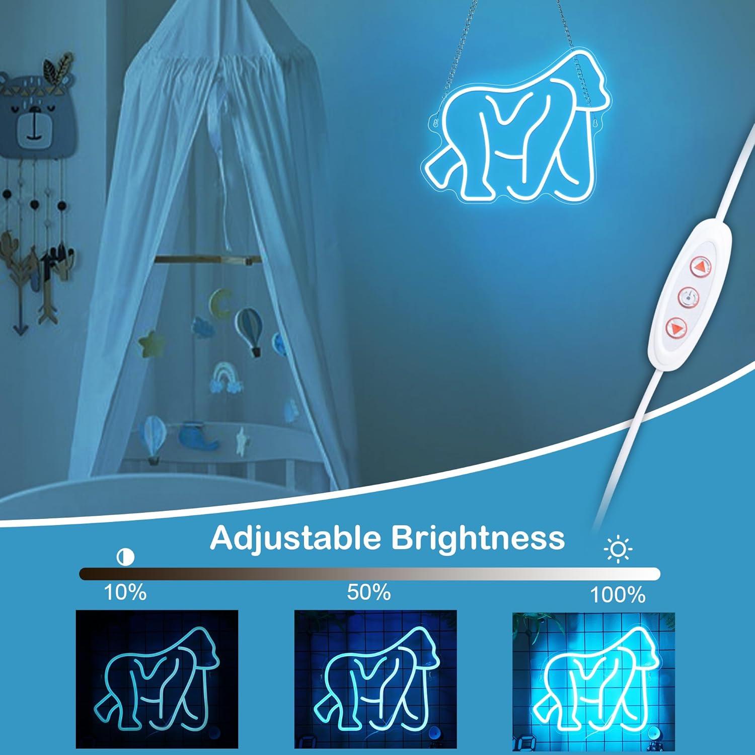 Luz de Neón LED Gorilas Ammonite 40.6x30.5cm Decoración