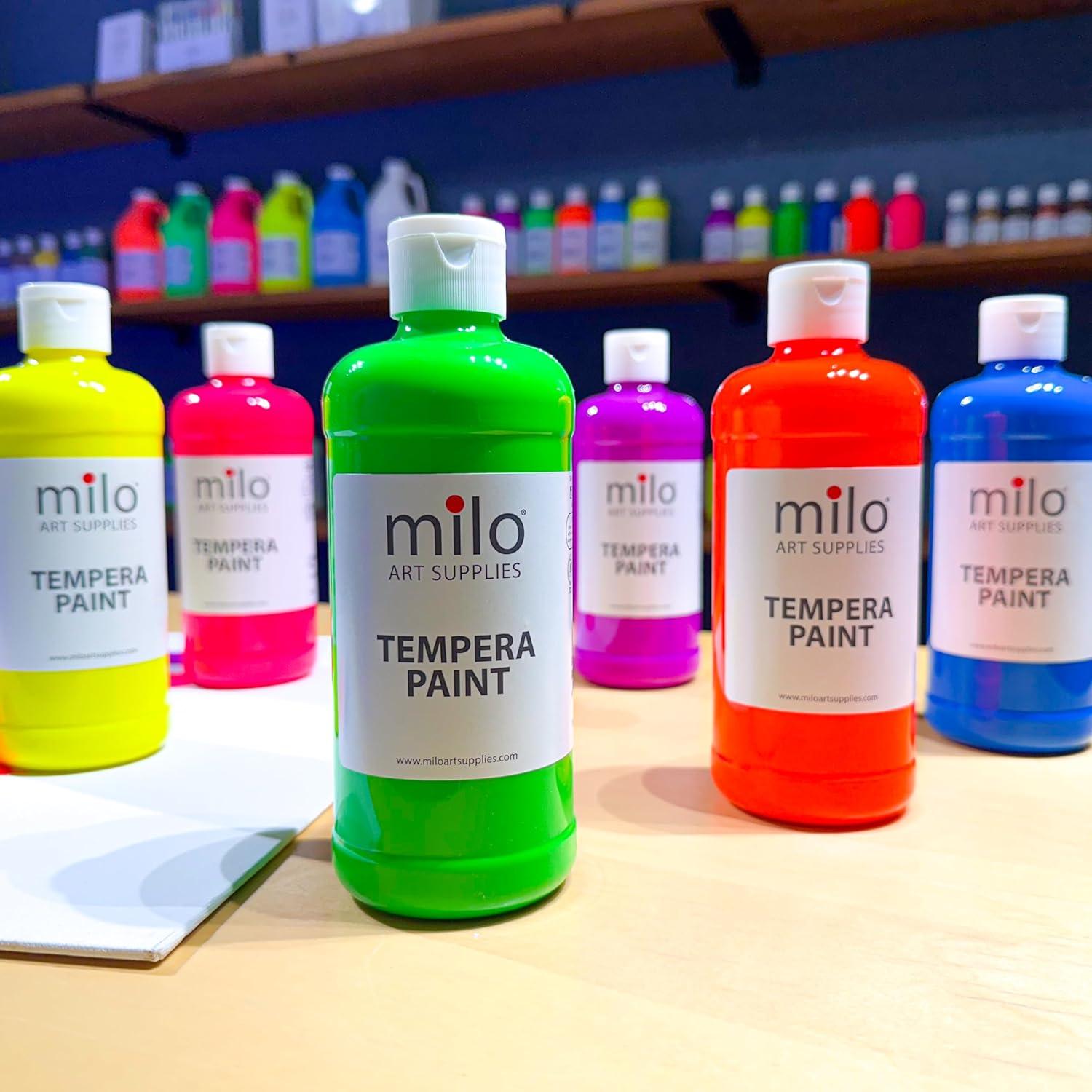 Set de Pintura Témpera Fluorescente Milo 6 Colores 473 ml