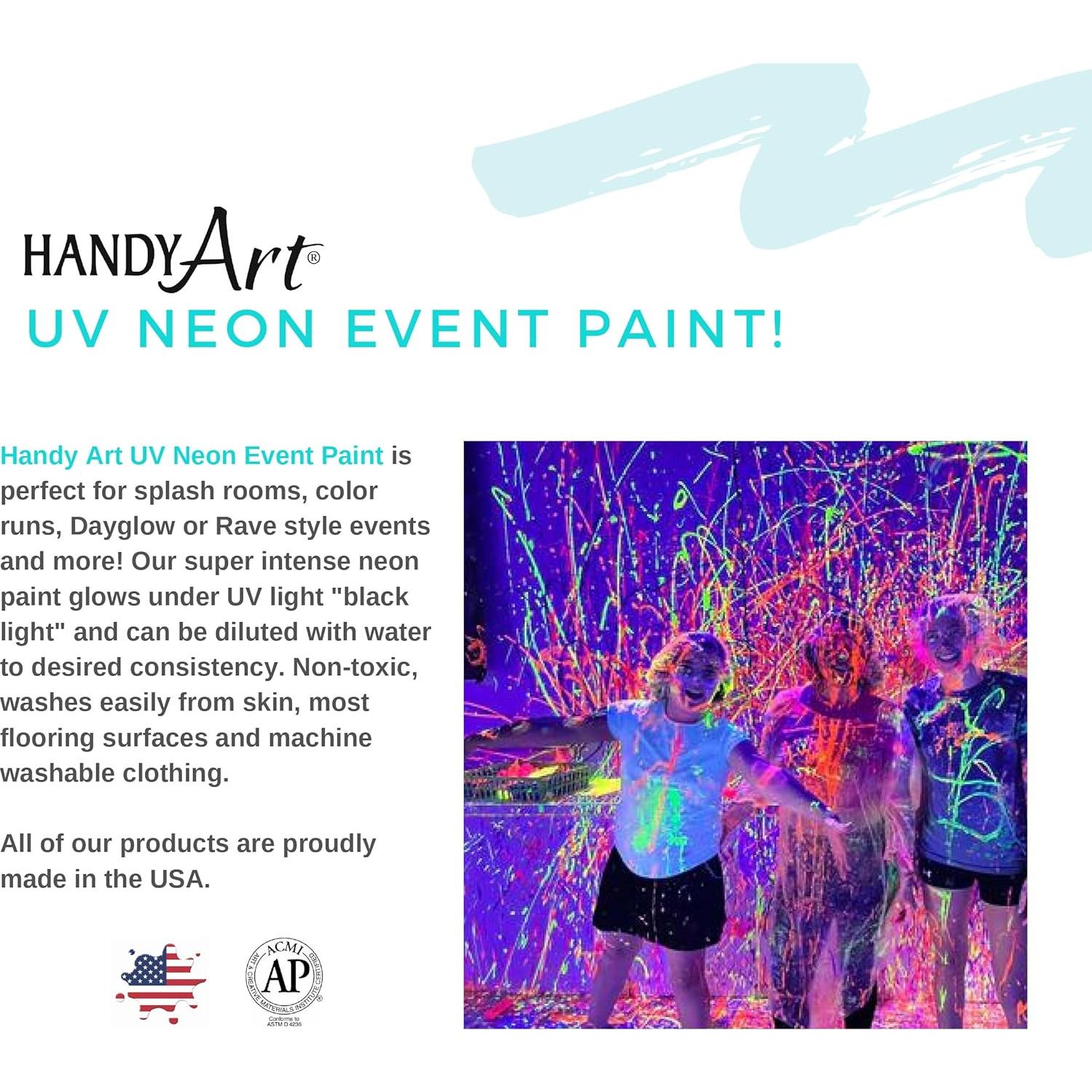 Pintura UV Neón Handy Art 5 Galones Azul Brillante