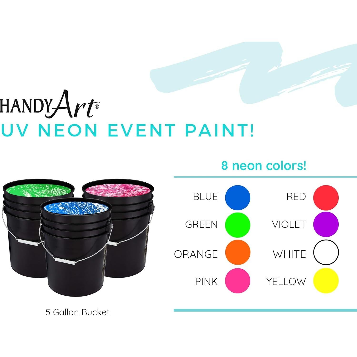 Pintura UV Neón Handy Art 5 Galones Azul Brillante