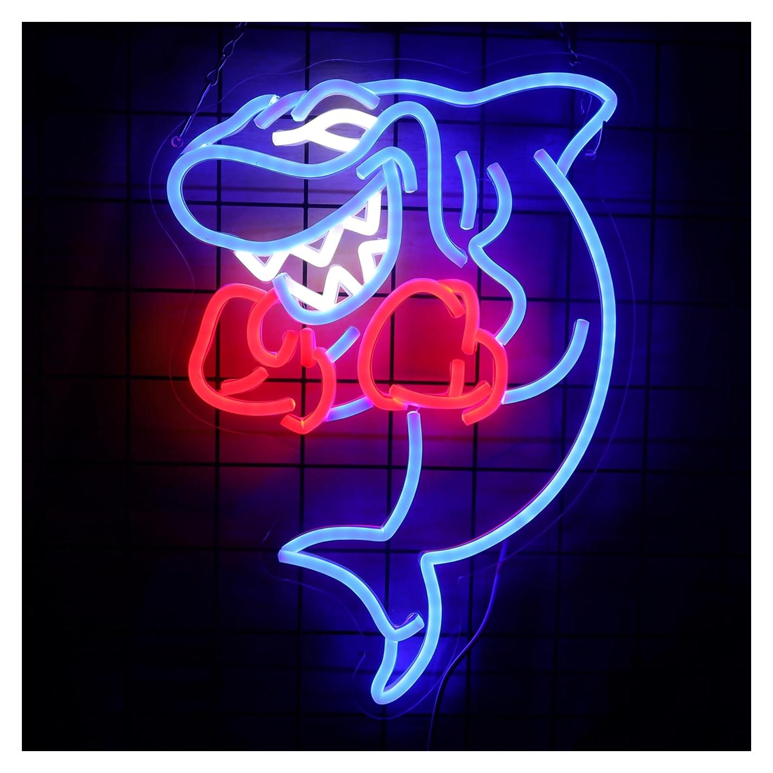 Luz de Neón LED Tiburón Boxeador Sikooruled - Decoración Fitness
