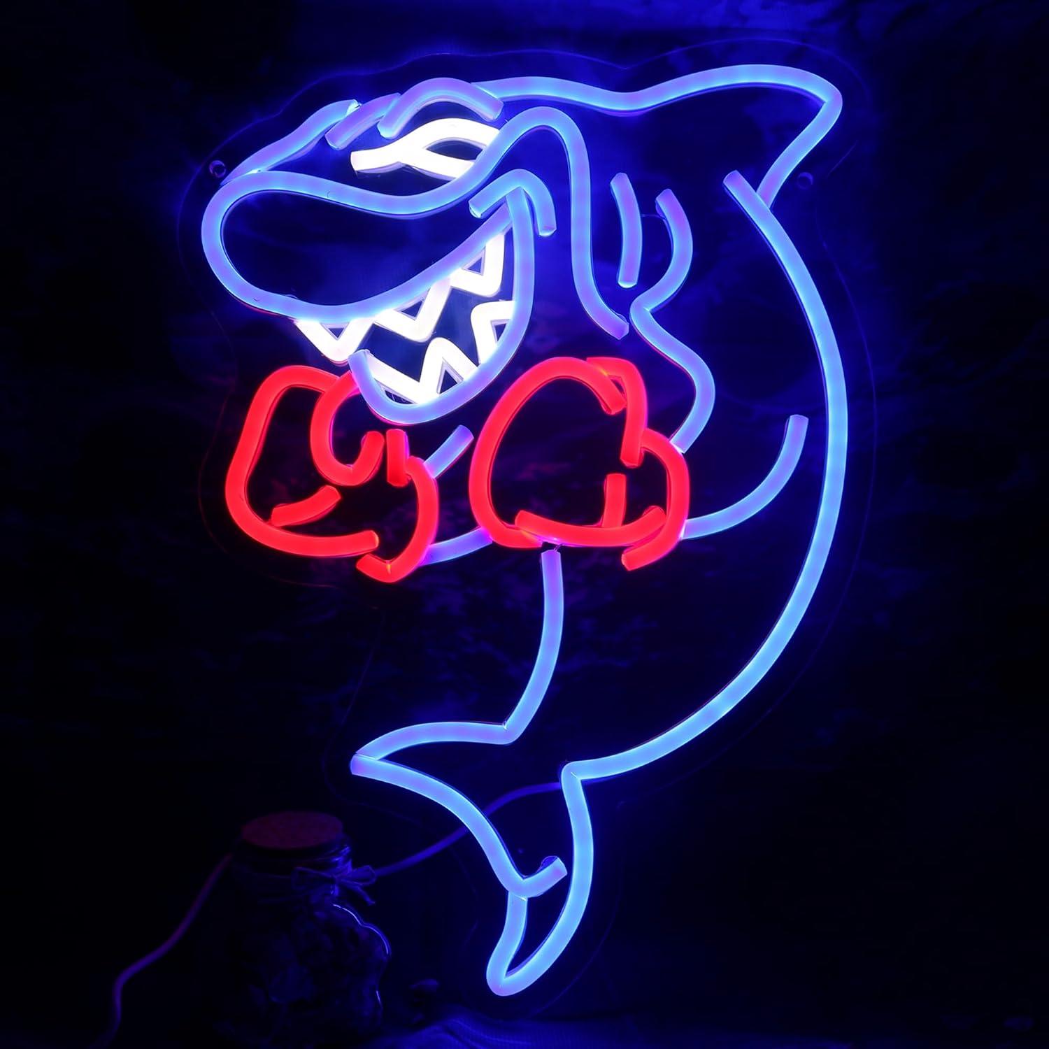 Luz de Neón LED Tiburón Boxeador Sikooruled - Decoración Fitness