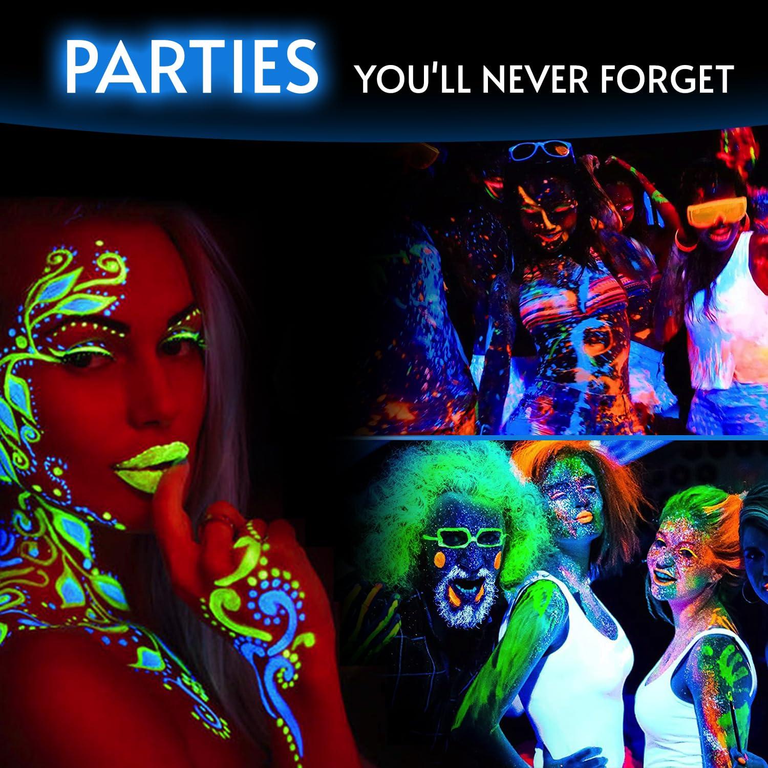 Crayones de Pintura Facial Glow King - 12 Pcs Neón UV