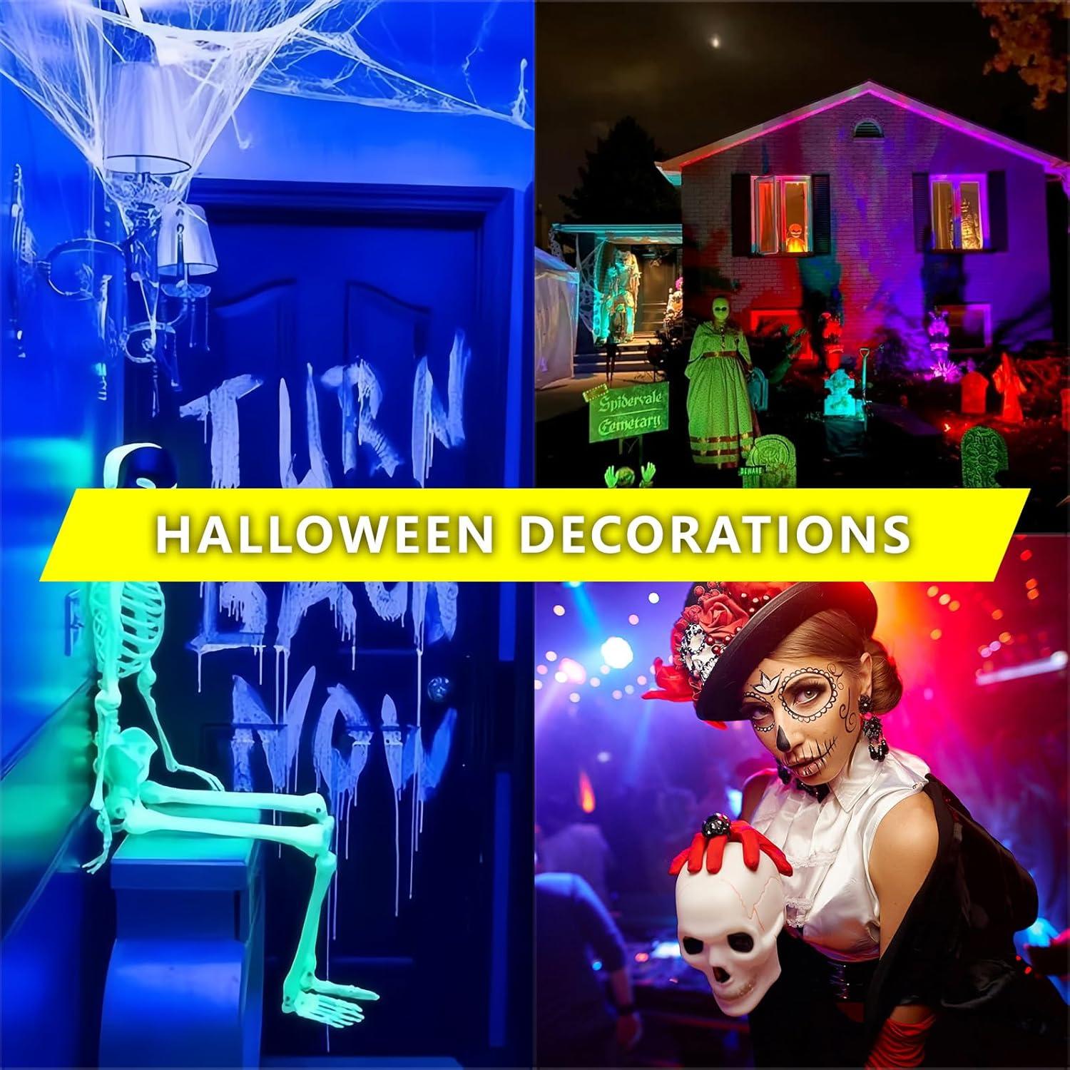 Paquete de 4 bombillas LED A19 Gonhom luz negra 9W E26