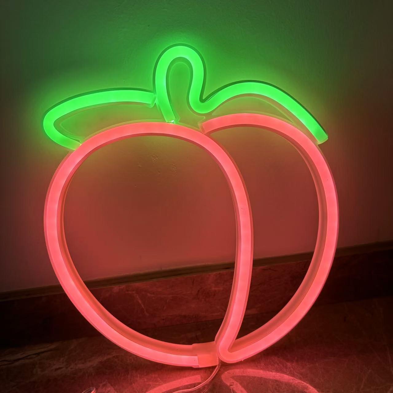 Cartel de Neón Durazno Rosa Xusdamyj 30x20 cm LED Decorativo