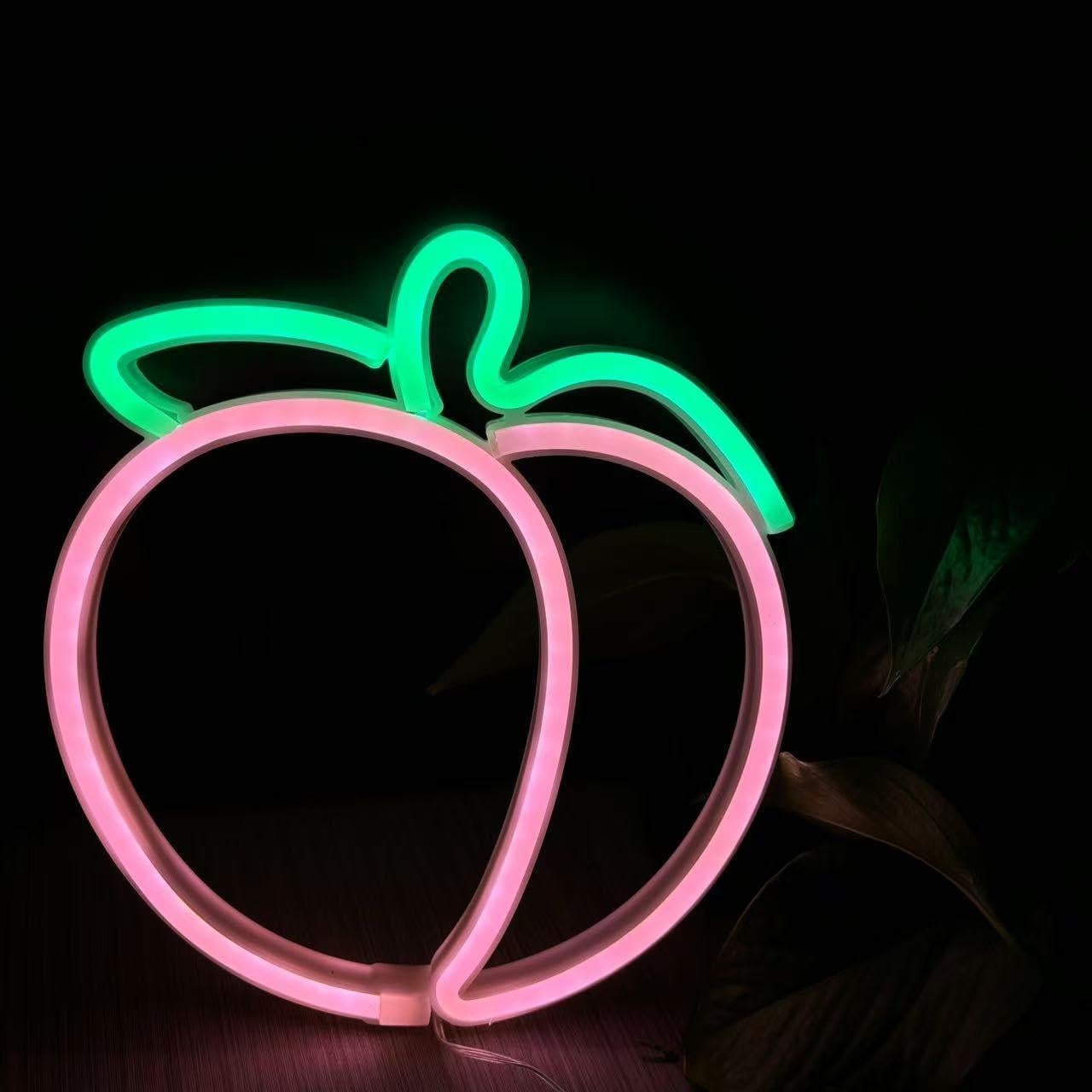 Cartel de Neón Durazno Rosa Xusdamyj 30x20 cm LED Decorativo