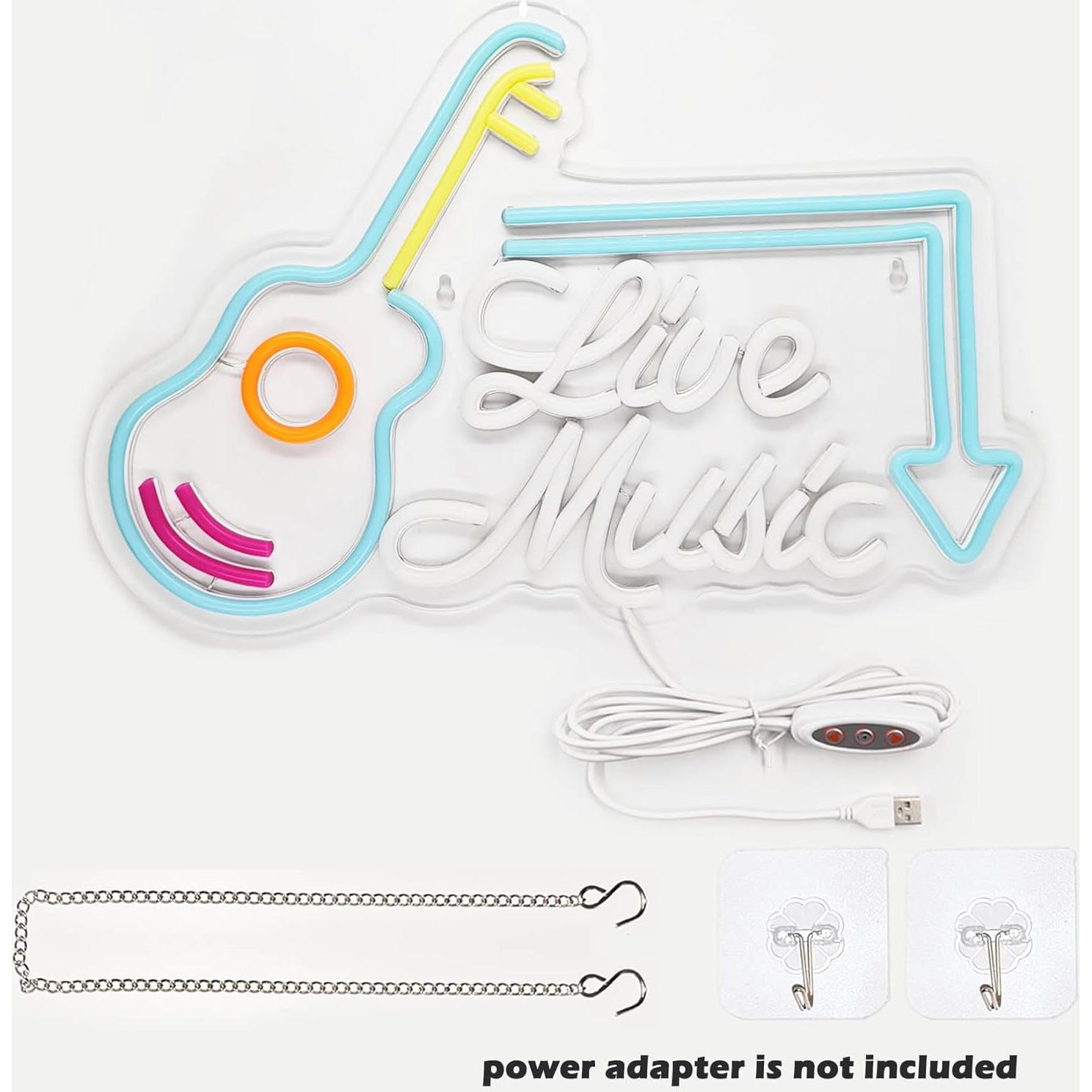 Letrero de Neón LED Musical Keello 40x26 cm Decoración Bar