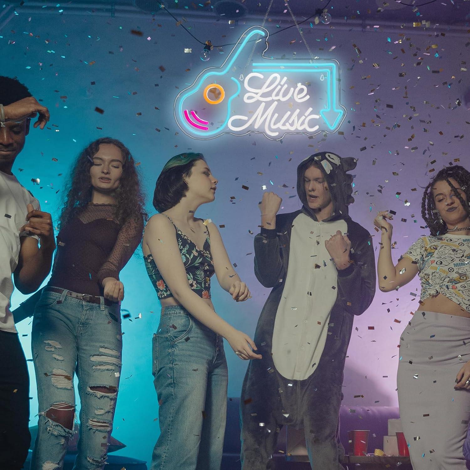 Letrero de Neón LED Musical Keello 40x26 cm Decoración Bar