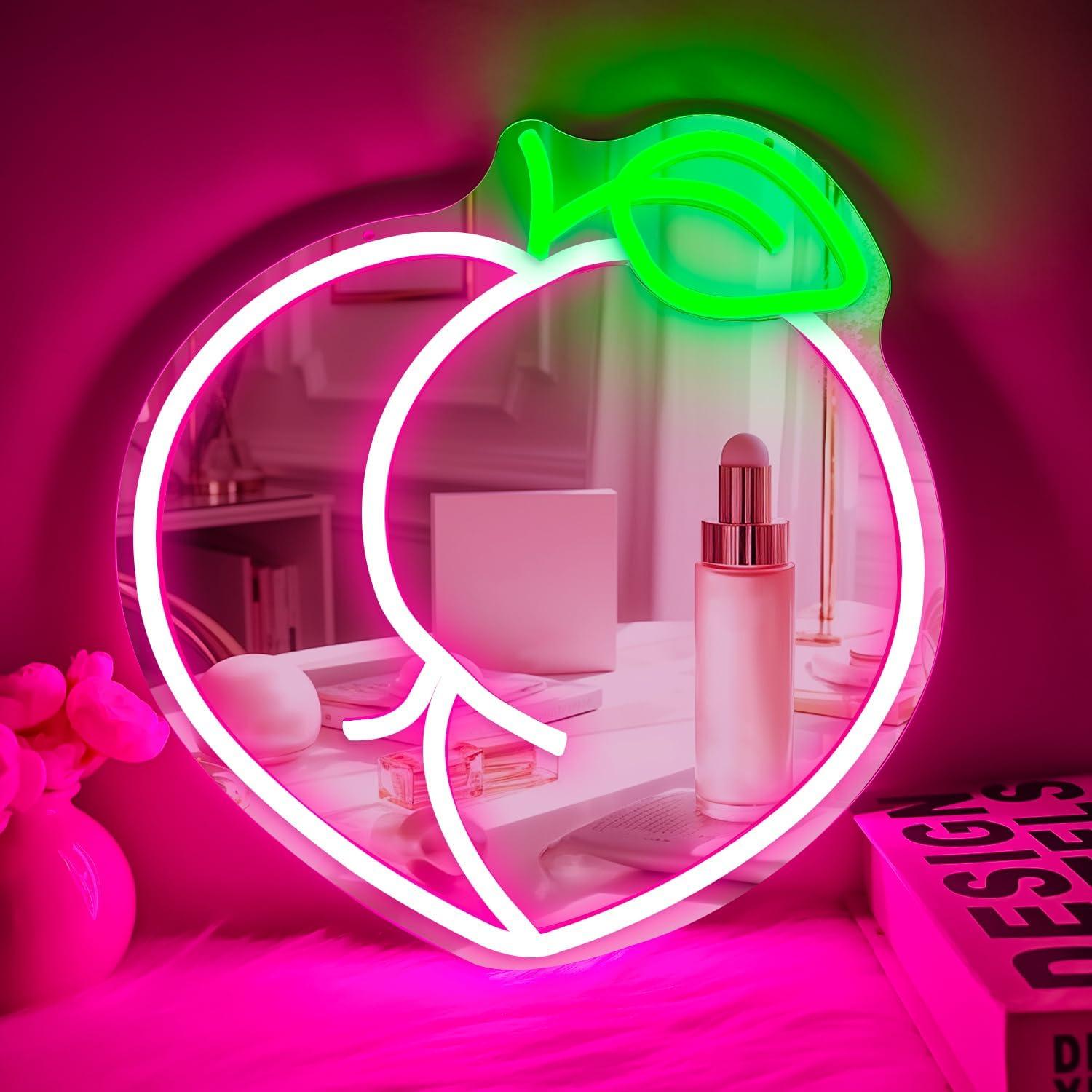 Espejo LED de Pared Vveikea Durazno Rosa con Regulador