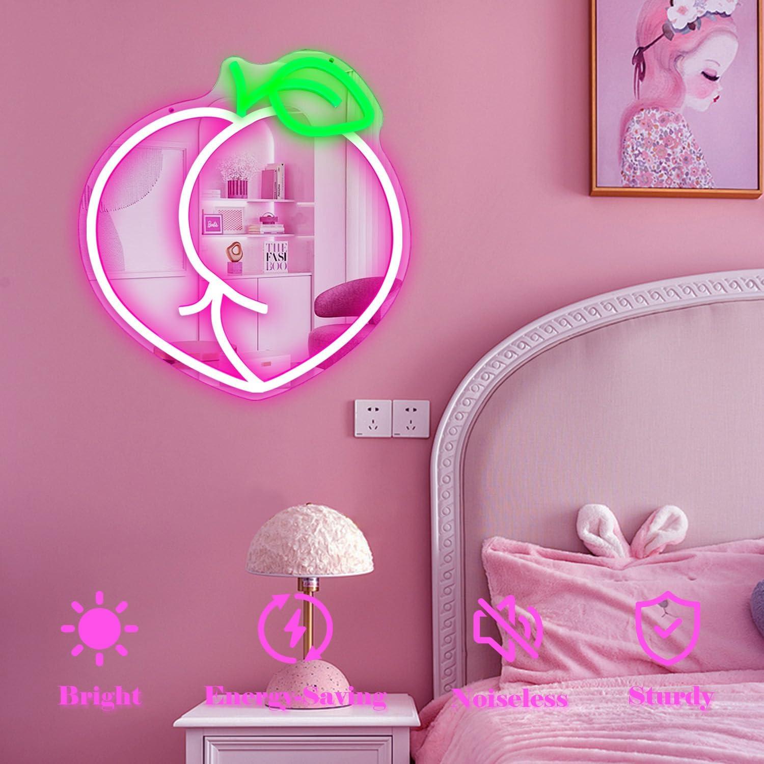 Espejo LED de Pared Vveikea Durazno Rosa con Regulador