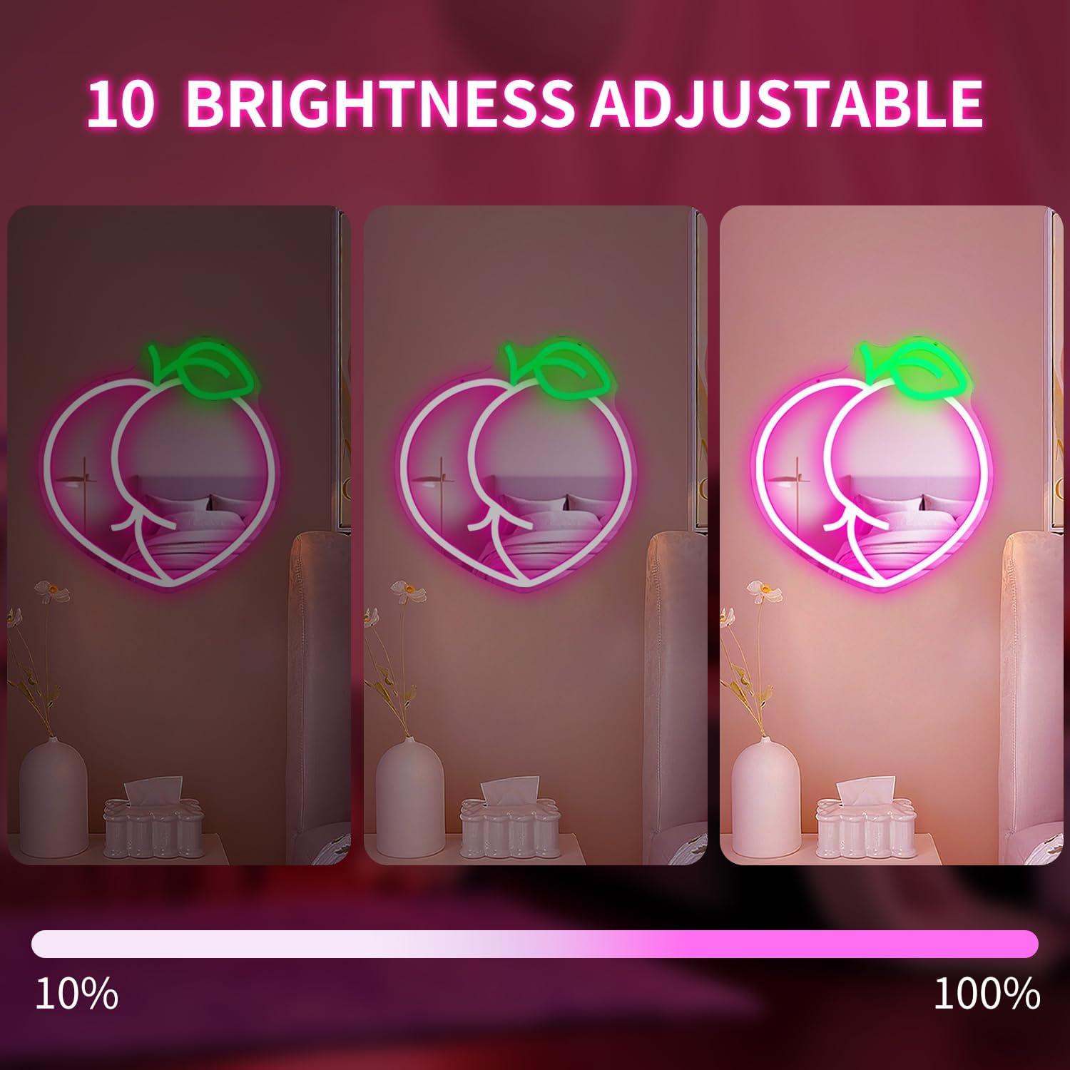 Espejo LED de Pared Vveikea Durazno Rosa con Regulador