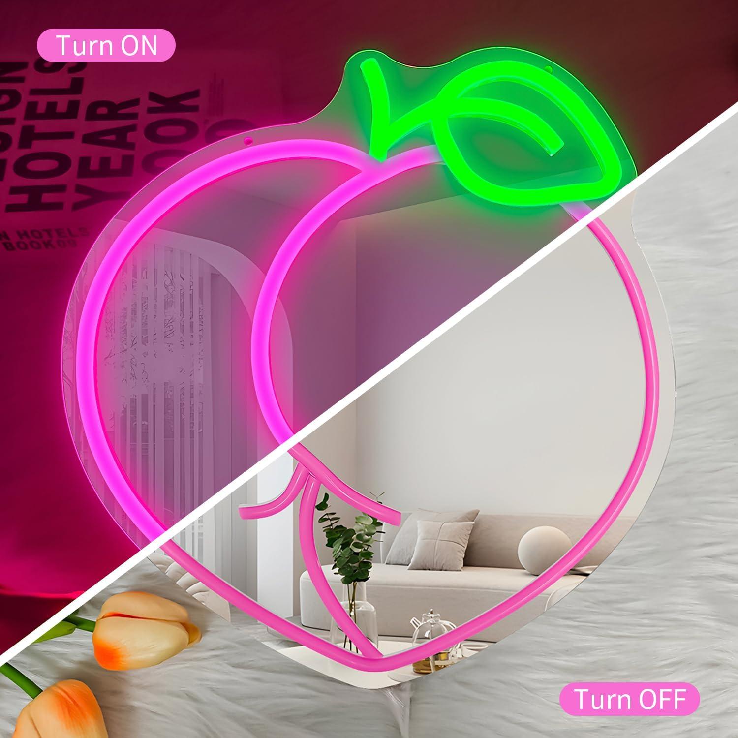 Espejo LED de Pared Vveikea Durazno Rosa con Regulador