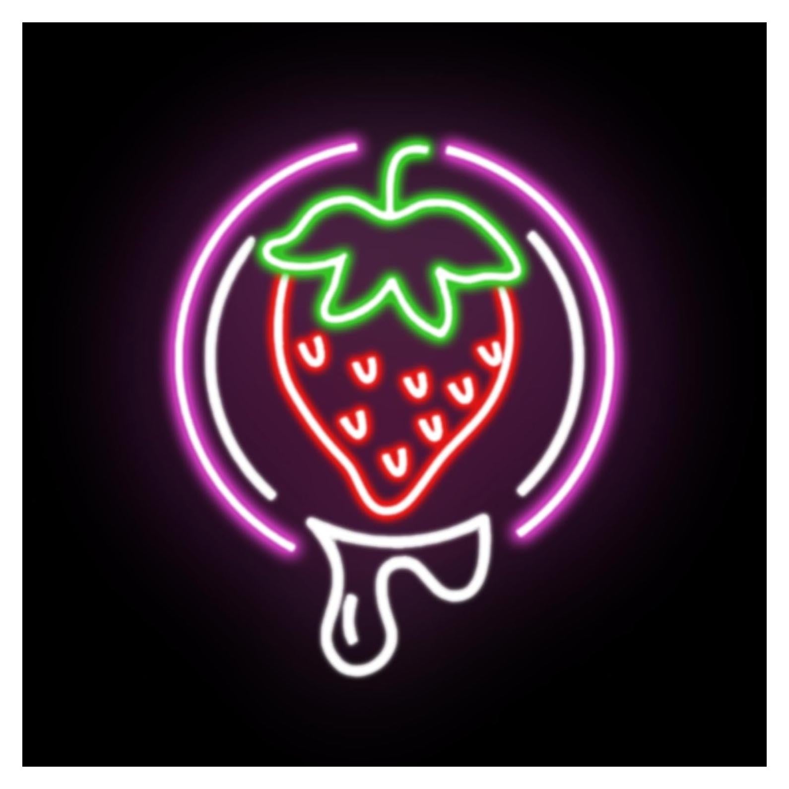 Luz de Neón LED Fresa Mllusxg Regulable USB 30x35cm