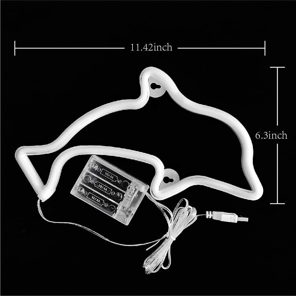 Señal de Neón Delfín JYWJ LED Azul Decorativa USB