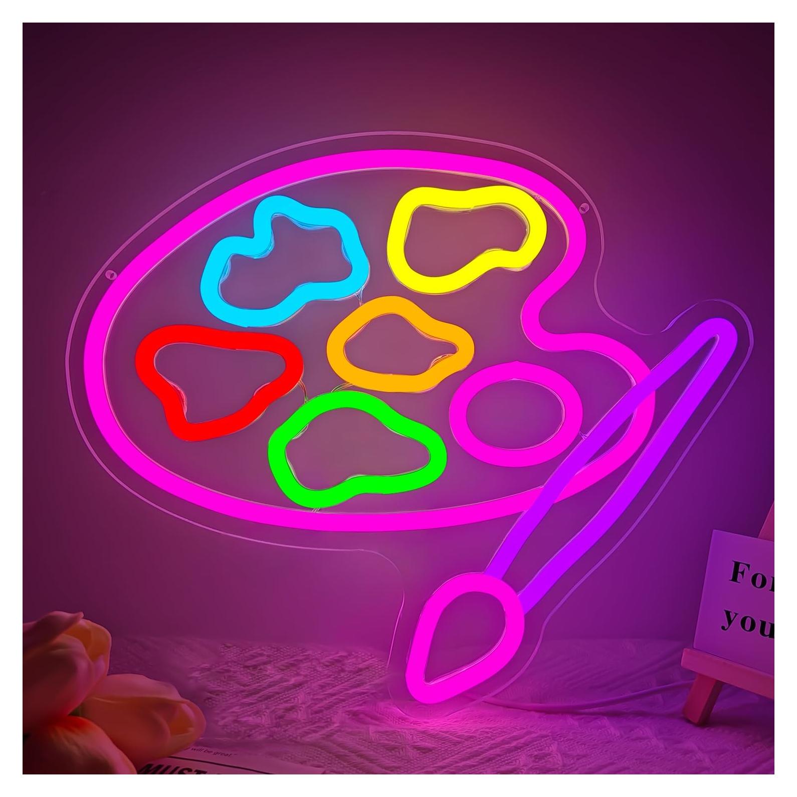 Luz de Neón LED Paleta de Pintura Cheunyar 30x10 cm