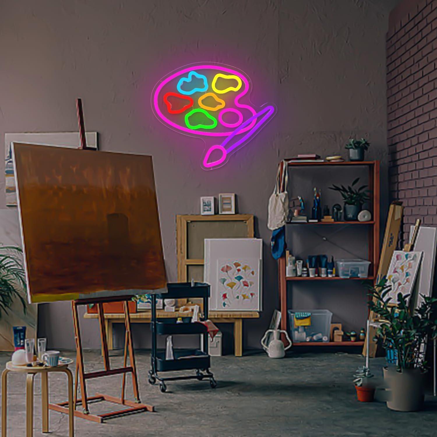 Luz de Neón LED Paleta de Pintura Cheunyar 30x10 cm